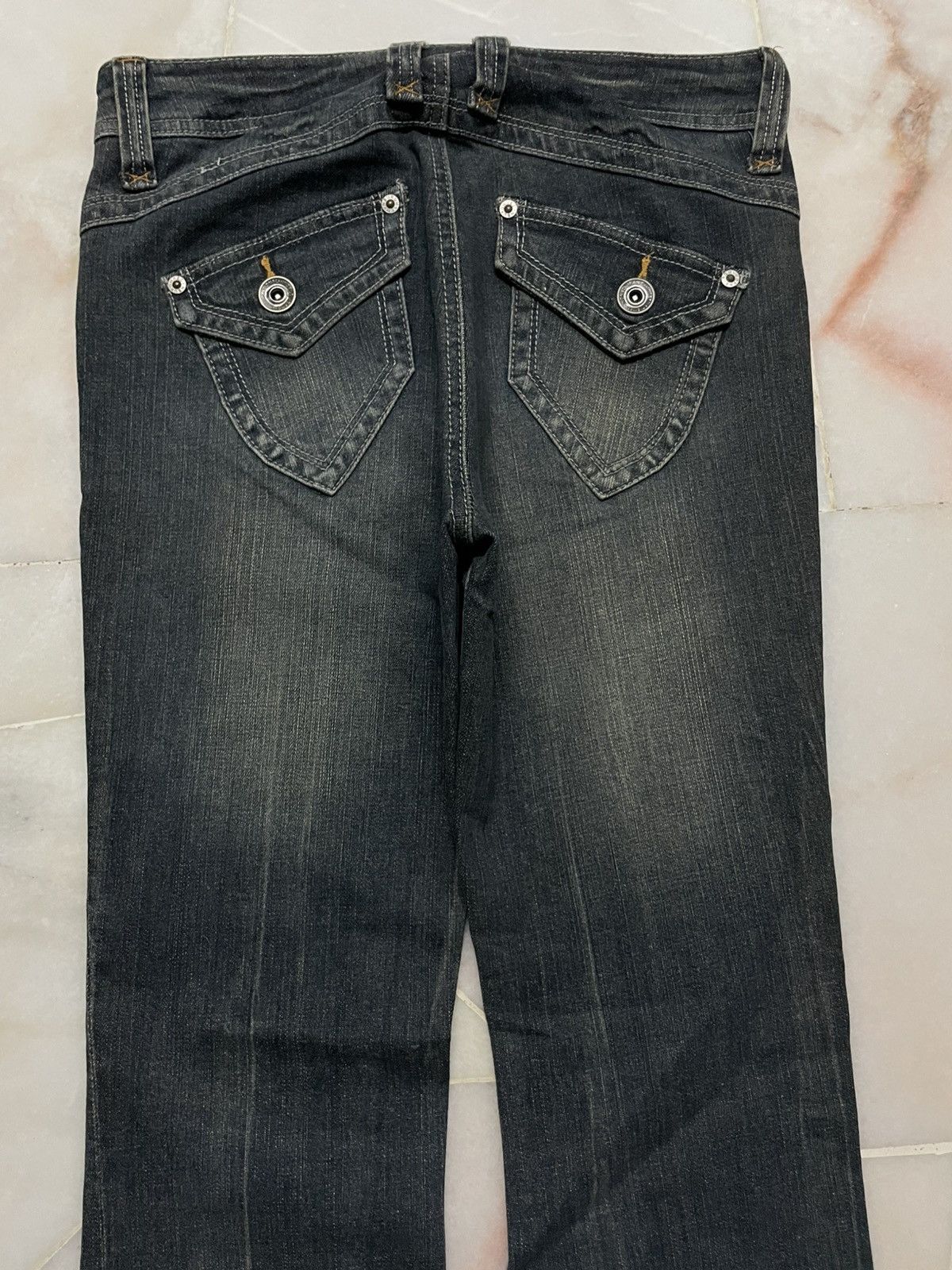 Vintage 💥Insane💥Flared The Oria Japanese Mudwash Clawmark Bootcut Size 29" - 10 Thumbnail