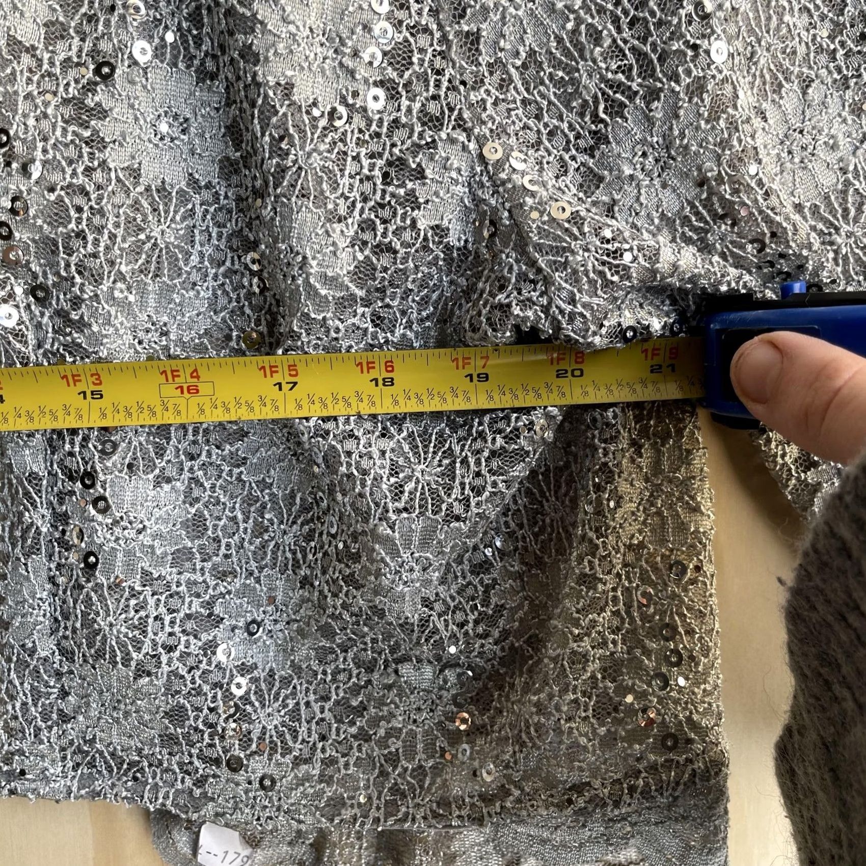 Vintage R & M Richards Jacket Womens XL Silver Lace Sequin Open Front Sheer Formal Size XL / US 12-14 / IT 48-50 - 6 Thumbnail
