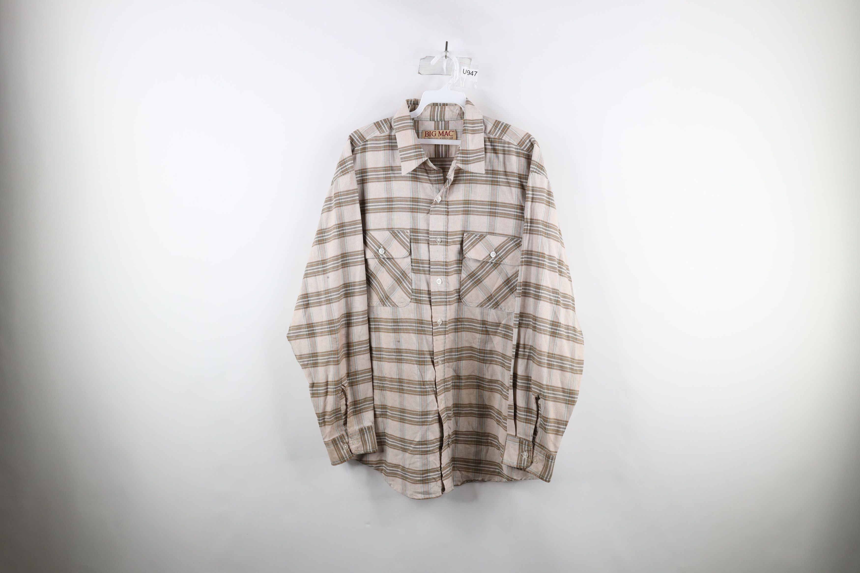 Big Mac Vintage 90s Big Mac Collared Work Button Shirt Plaid Size US L / EU 52-54 / 3 - 1 Thumbnail
