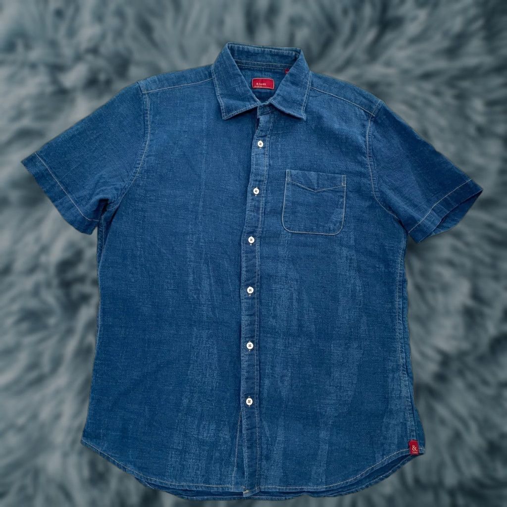 CO & Sons Garment Co Shirt Mens M Adult Medium Blue Button Up Pocket Cotton Shirt Size US M / EU 48-50 / 2 - 1 Thumbnail