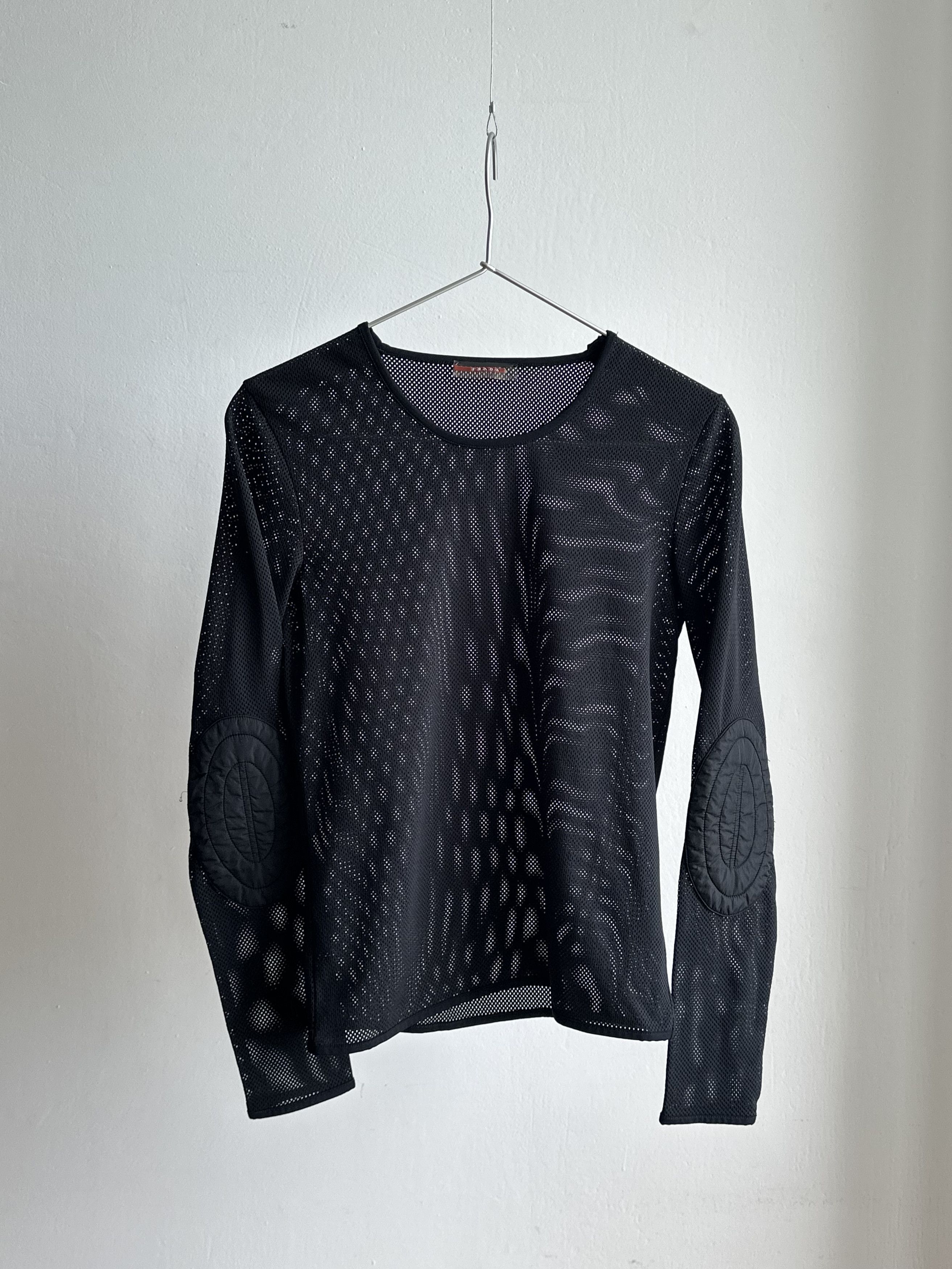 トップス SS1999 PRADA MESH SHIRT Prada × Vintage PRADA 1999 Mesh Top Shirt Long Sleeve Tech