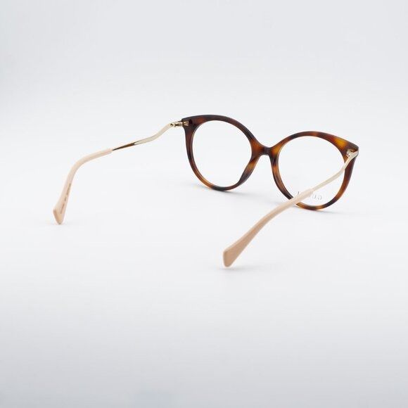 Gucci Gucci GG1009O 001 Eyeglasses Havana/Gold 52mm Round Frame Size ONE SIZE - 7 Thumbnail