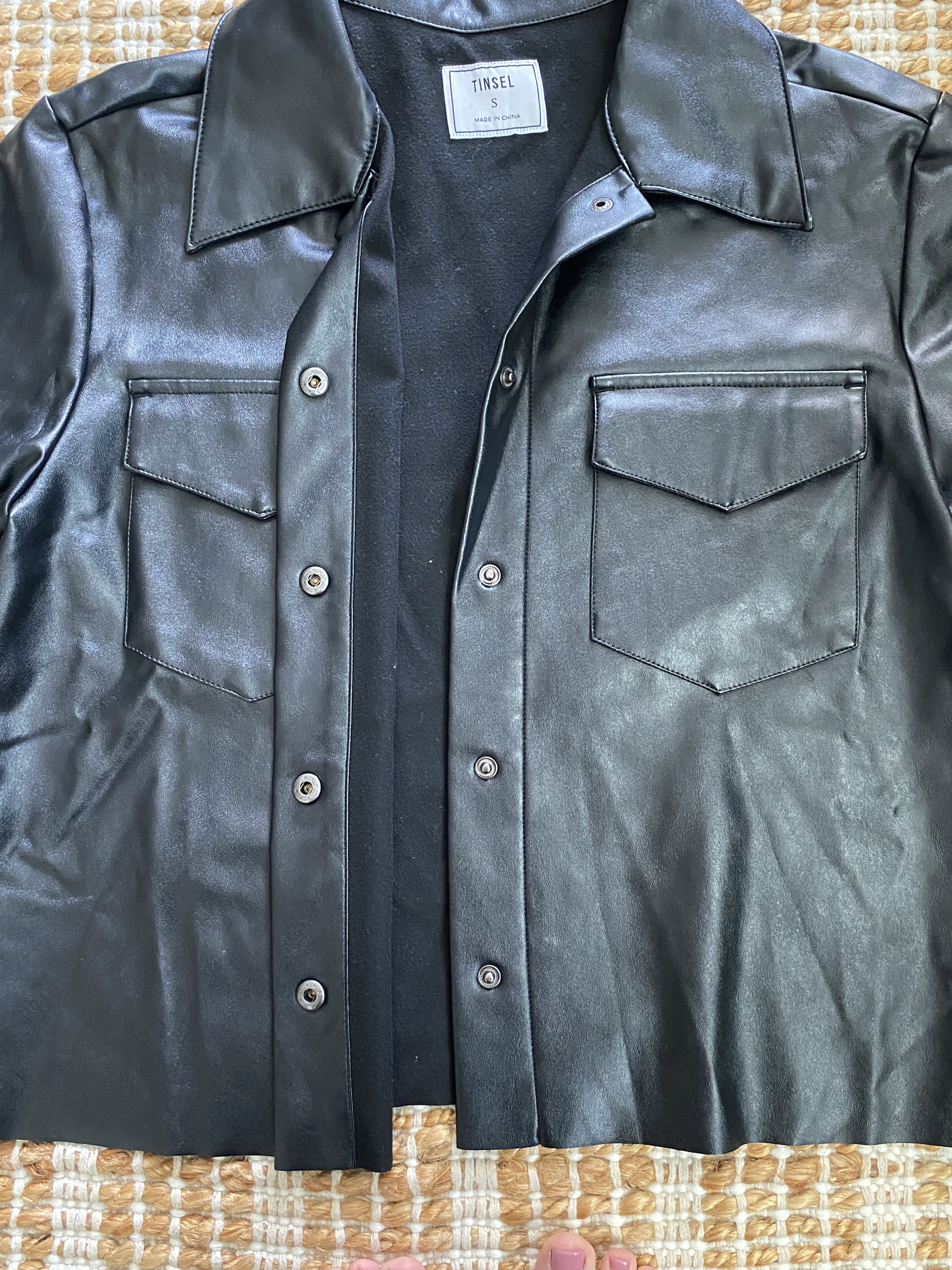 Nordstrom Nordstrom Tinsel Faux Leather Army Jacket– Size Small Size S / US 4 / IT 40 - 4 Thumbnail