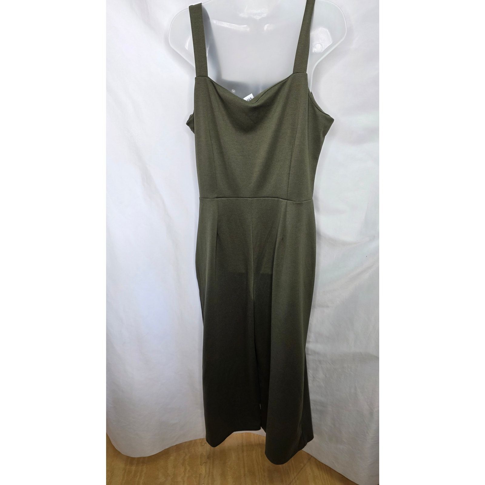 Gap GAP Olive Green Sleeveless Wide Leg Jumpsuit Square Neck Size L / US 10 / IT 46 - 2 Thumbnail