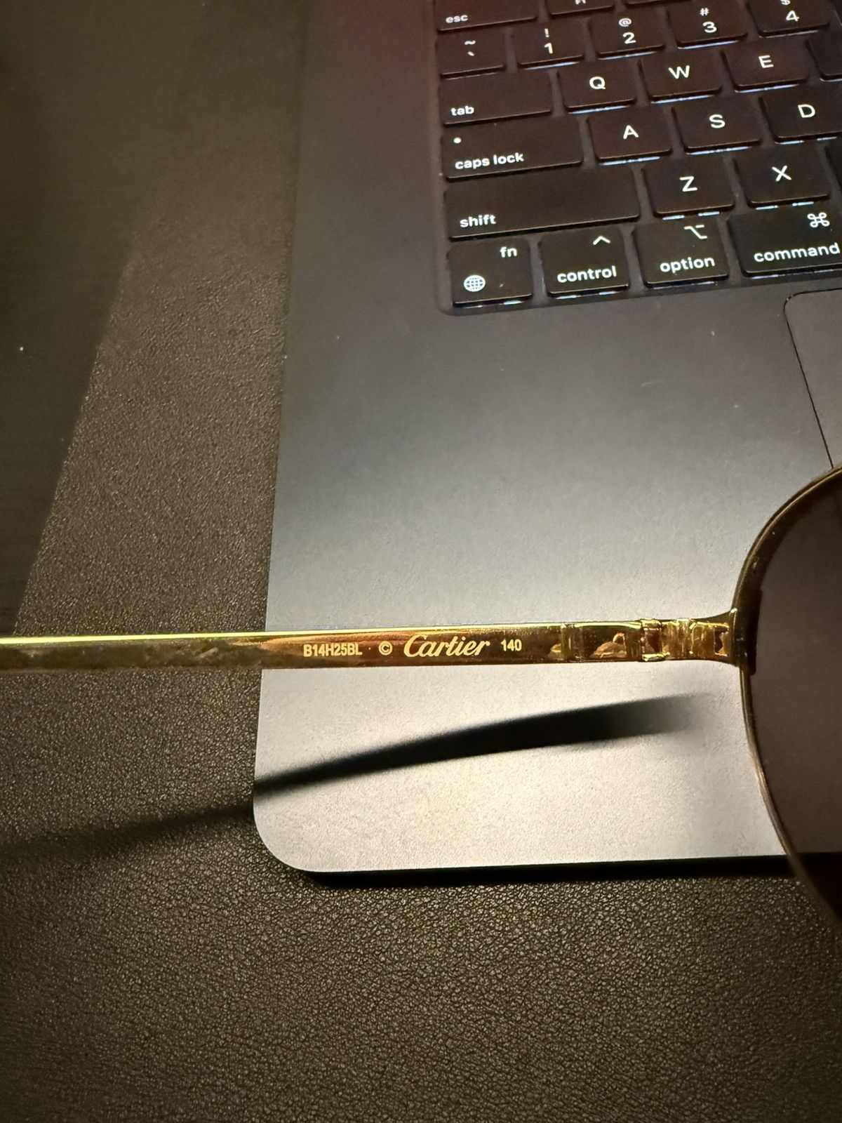 Cartier Cartier Men's Half-Rim Metal Aviator Sunglasses with Logo Size ONE SIZE - 7 Thumbnail