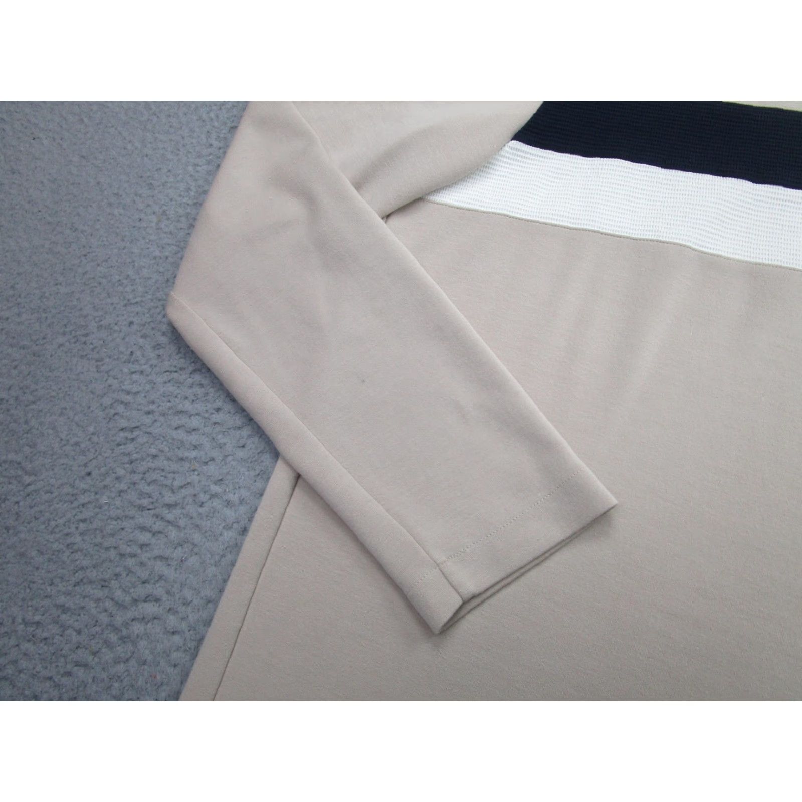 Ted Baker Ted Baker Sweater Mens XL Beige Black Quarter Zip Mock Neck Colorblock Pullover Size US XL / EU 56 / 4 - 3 Thumbnail