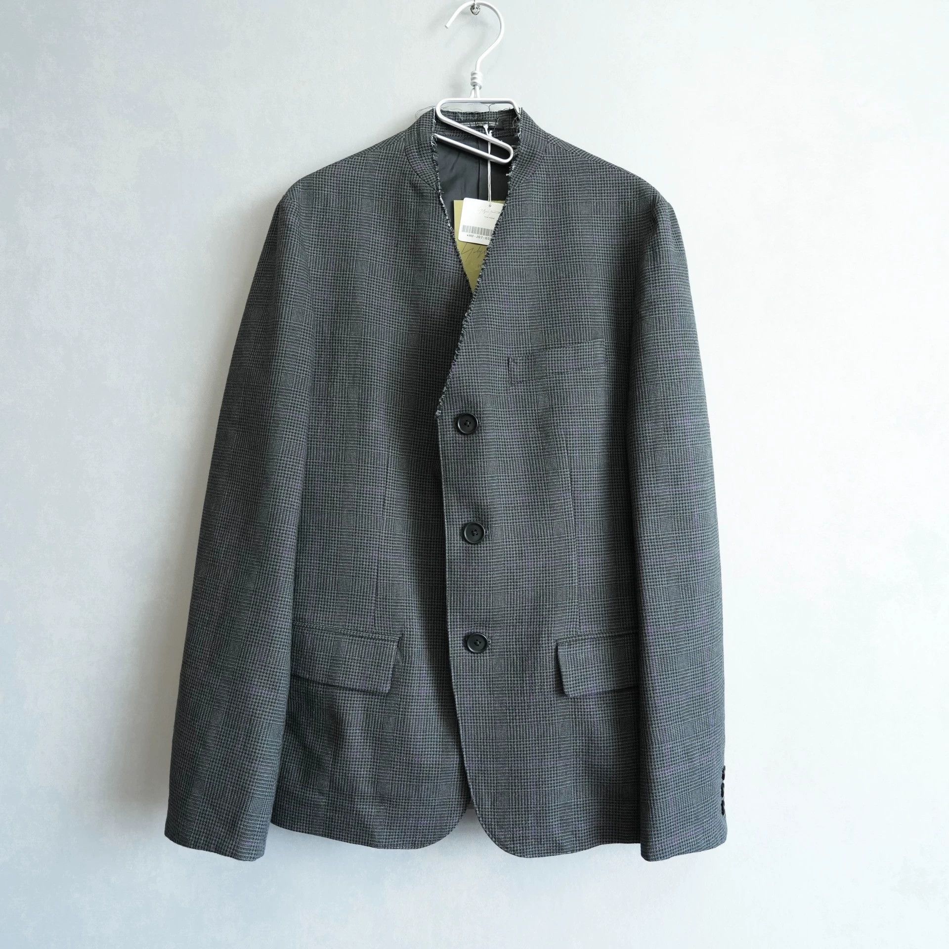 Yohji Yamamoto Yohji Yamamoto 15SS J75 Gray Check w/ Purple Lines Jacket Size US M / EU 48-50 / 2 - 6 Thumbnail