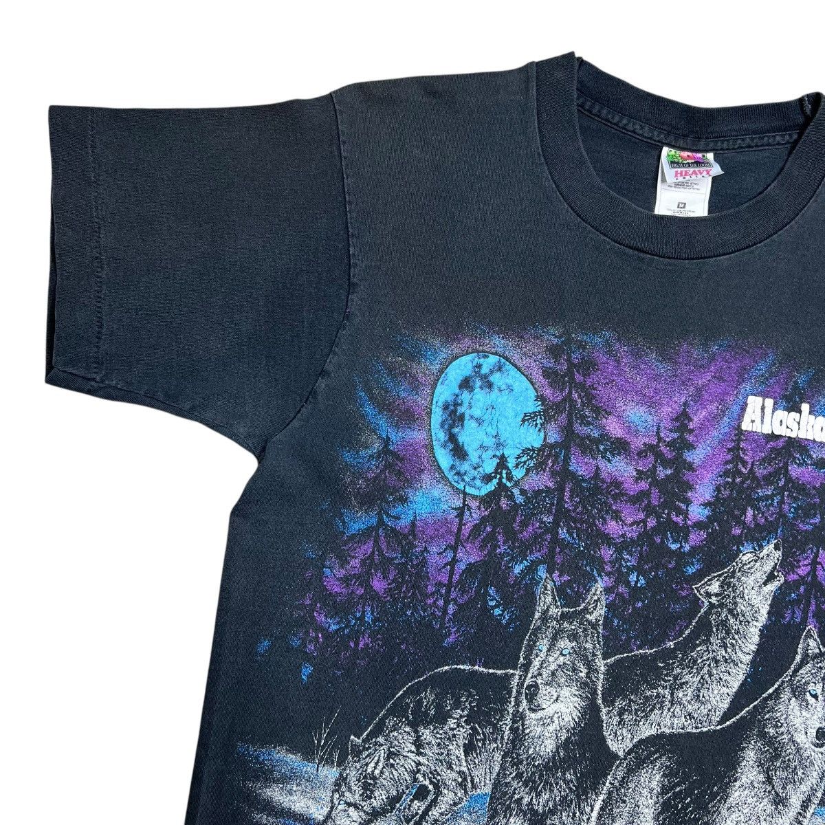 Fruit Of The Loom Vintage 1996 Alaska Wolf Pack Nature Double Sided T-Shirt Size US M / EU 48-50 / 2 - 6 Thumbnail