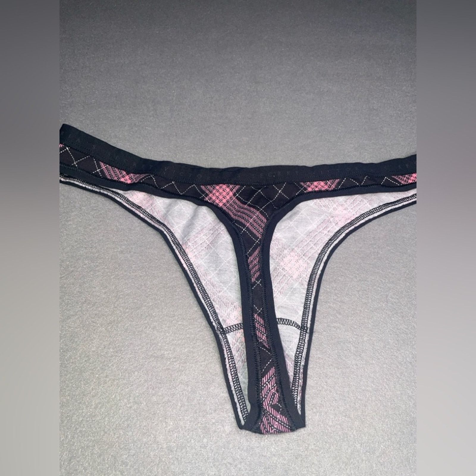 Victoria's Secret Victoria's Secret Thong VS Pink Plaid Thong Panty NEW Size ONE SIZE - 8 Thumbnail