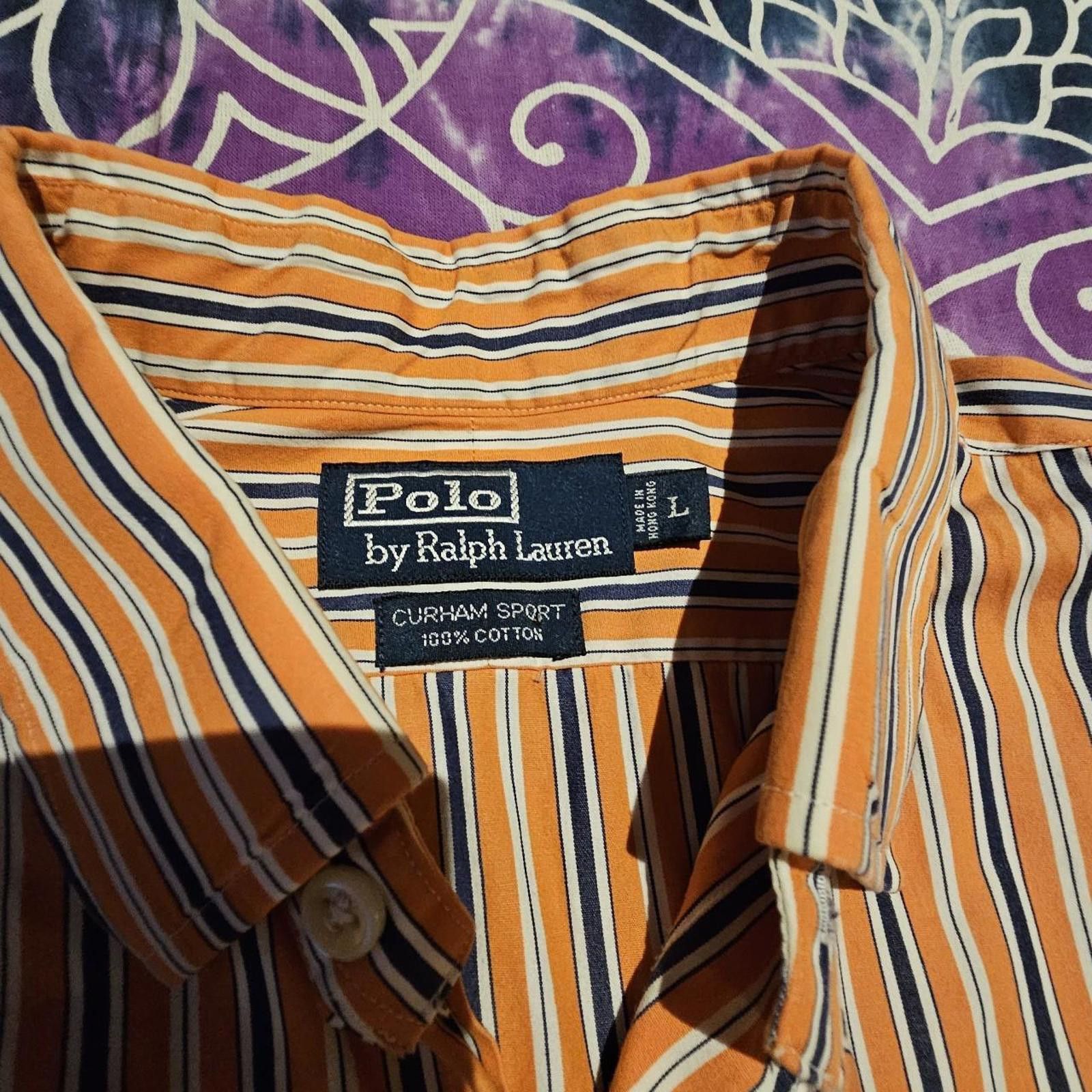 Polo Ralph Lauren Polo Ralph Lauren Men's Orange and Navy Dress Shirt Size US L / EU 52-54 / 3 - 6 Thumbnail