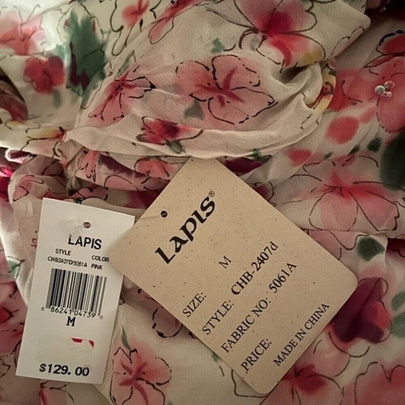 Anthropologie Lapis dress by Anthropology, size M100% silk floral print Size M / US 6-8 / IT 42-44 - 3 Thumbnail