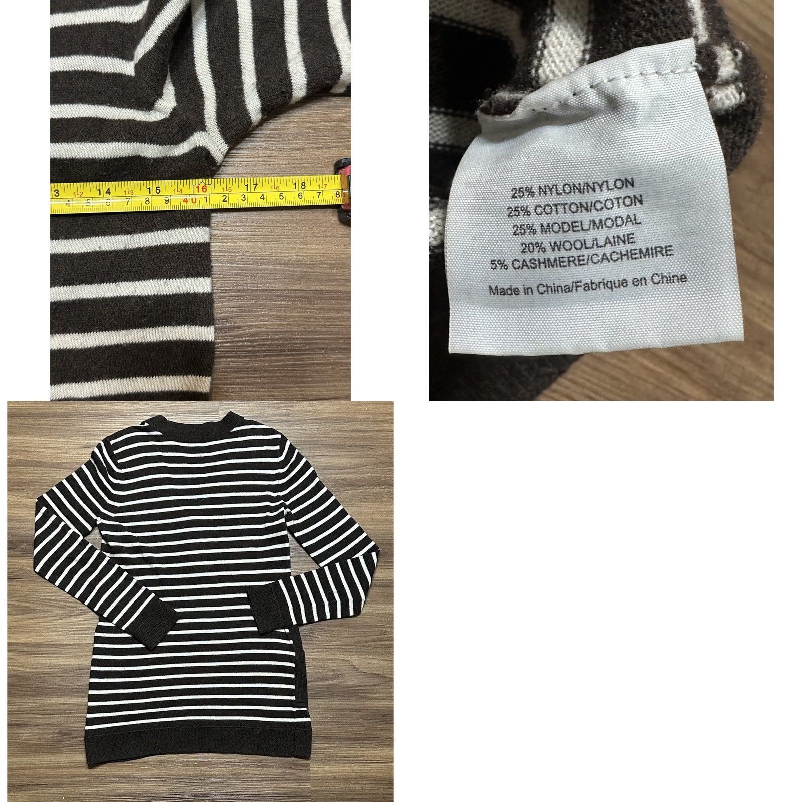 Tory Burch Tory Burch Striped Tunic Sweater Wool Cashmere Blend Brown XS Women Size XS / US 0-2 / IT 36-38 - 8 Thumbnail