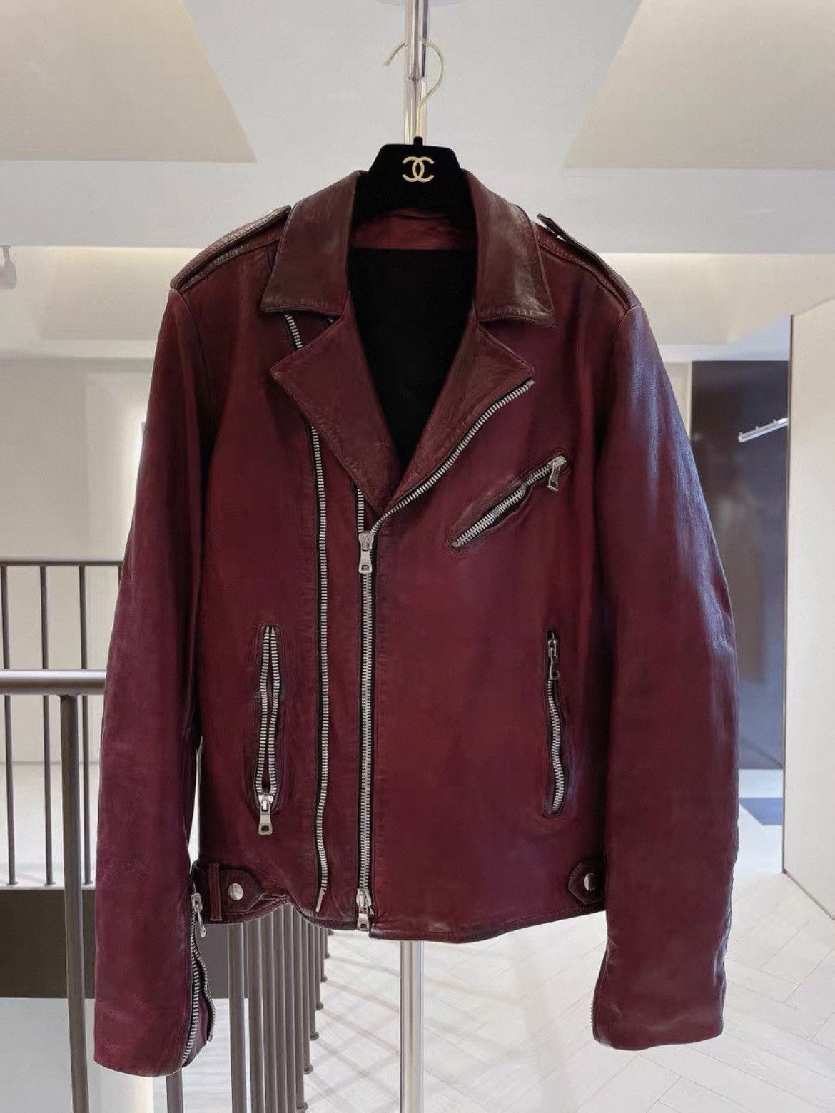 Balmain RARE Xavier De Rosnay SS11 Balmain Red Leather Teddy