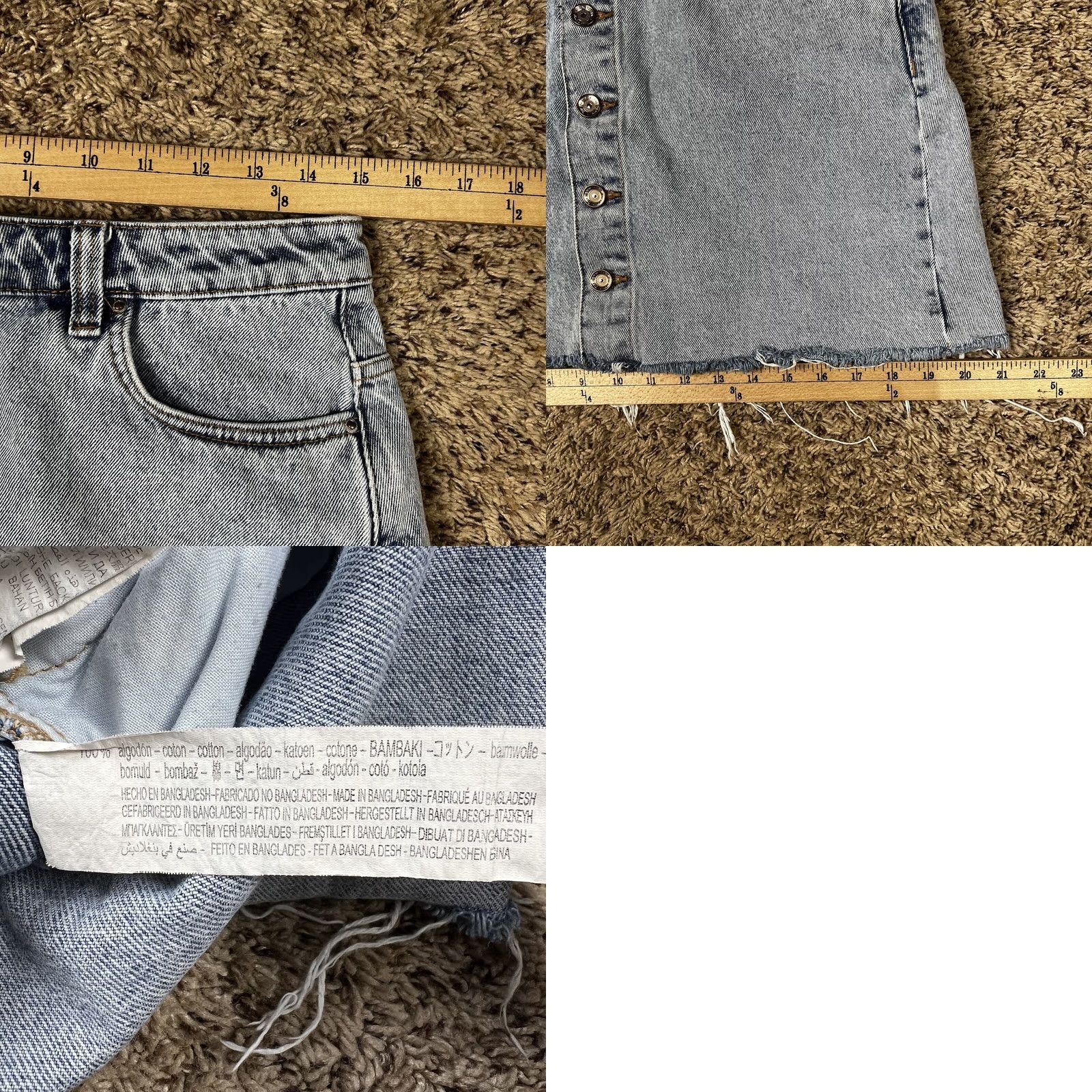 Zara Zara Light Blue Denim Jean Skirt Size Medium Waist 30in Button Up Front Mini, Short, Casual Womens Size 32" / US 10 / IT 46 - 8 Thumbnail