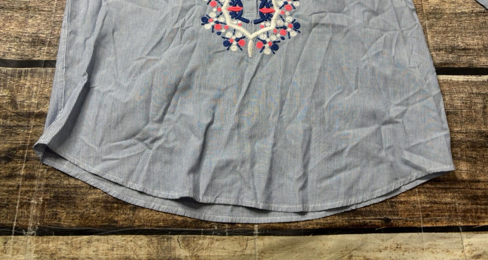 Vineyard Vines Vineyard Vines Top Women's 10 Embroidered Tunic Striped Size L / US 10 / IT 46 - 6 Thumbnail