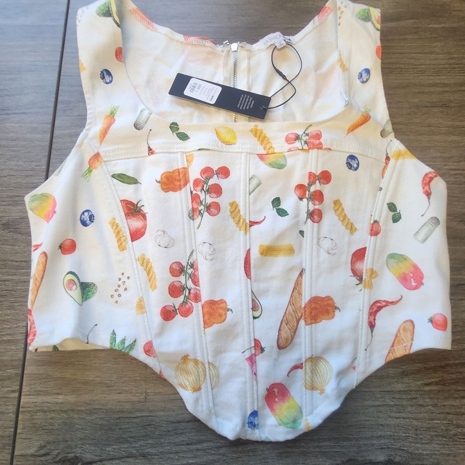 Other Fashion Nova White Fruit Print CorsetTop Size L / US 10 / IT 46 - 7 Thumbnail