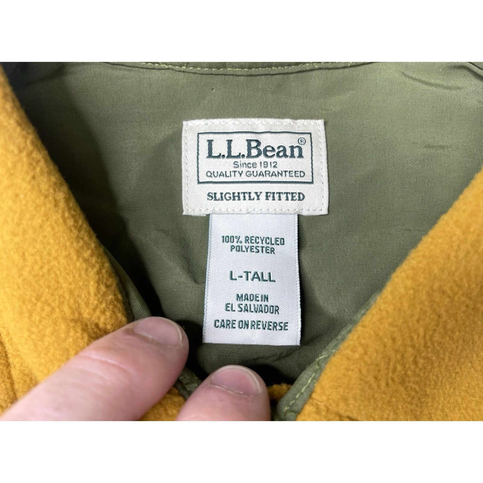 Vintage VINTAGE LL Bean Mariner Fleece Shirt Mens LT Large Tall Shacket Button-Up Gold Yellow Size US L / EU 52-54 / 3 - 3 Thumbnail