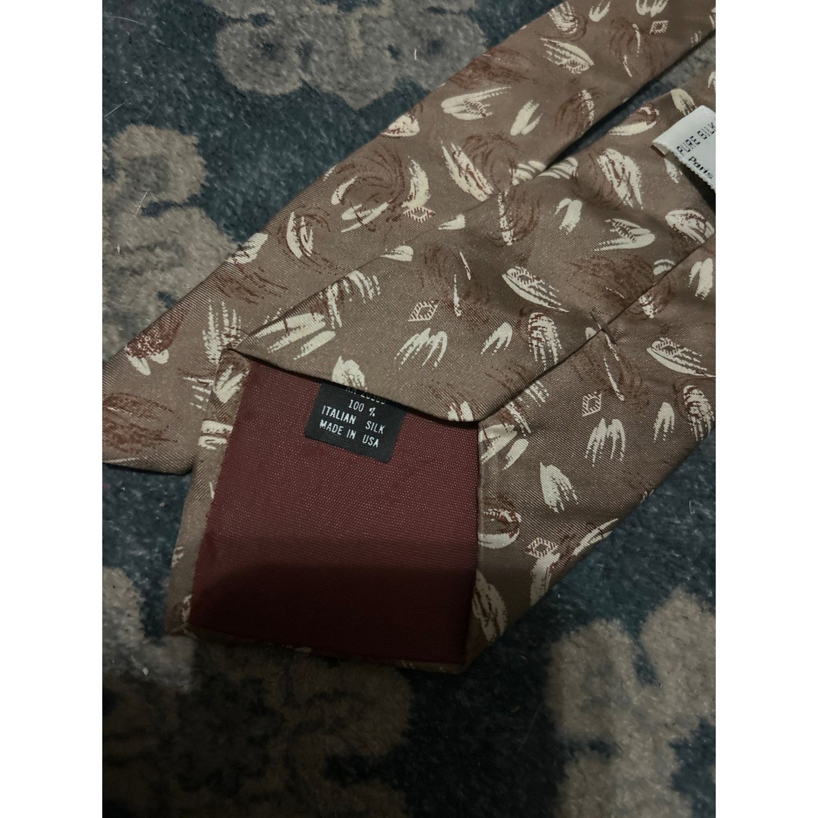 Valentino Valentino Pietro Paris Rome Brown Abstract Silk Necktie Size ONE SIZE - 3 Thumbnail