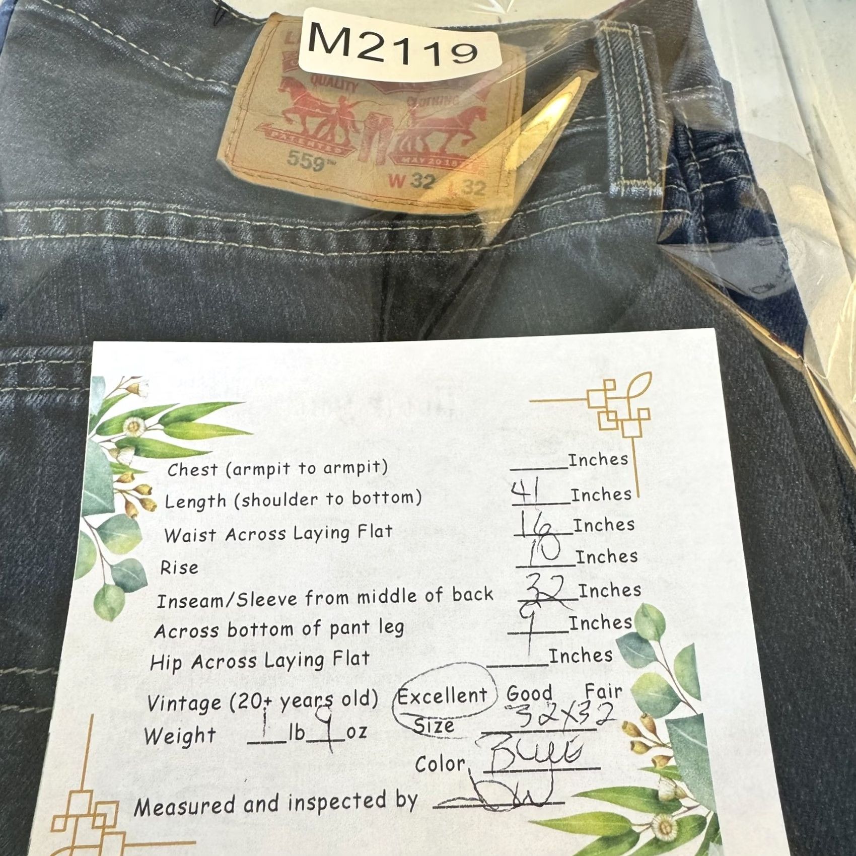 Levi's Levi's 559 Jeans Mens 32x32 Blue Straight Leg Relaxed Fit Denim Pants Size US 32 / EU 48 - 8 Thumbnail