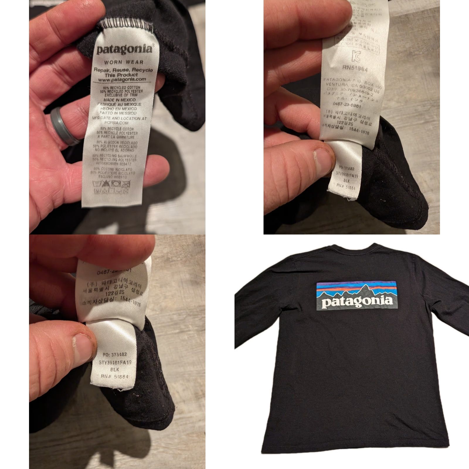 Patagonia Patagonia Shirt Mens M Black Long Sleeve P-6 Logo Graphic Responsibili-Tee Size US M / EU 48-50 / 2 - 9 Thumbnail