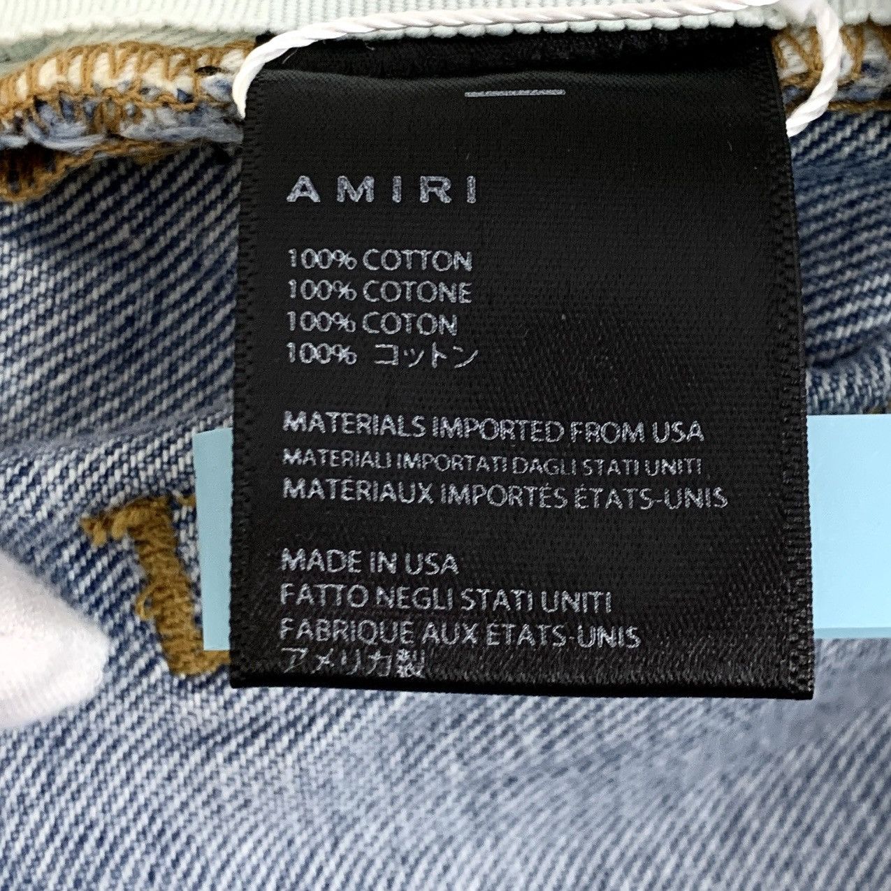 Armani Amiri Blue Distressed Splash Ink Print Denim Pants K26WX Size 24" / US 00 / IT 34 - 8 Thumbnail