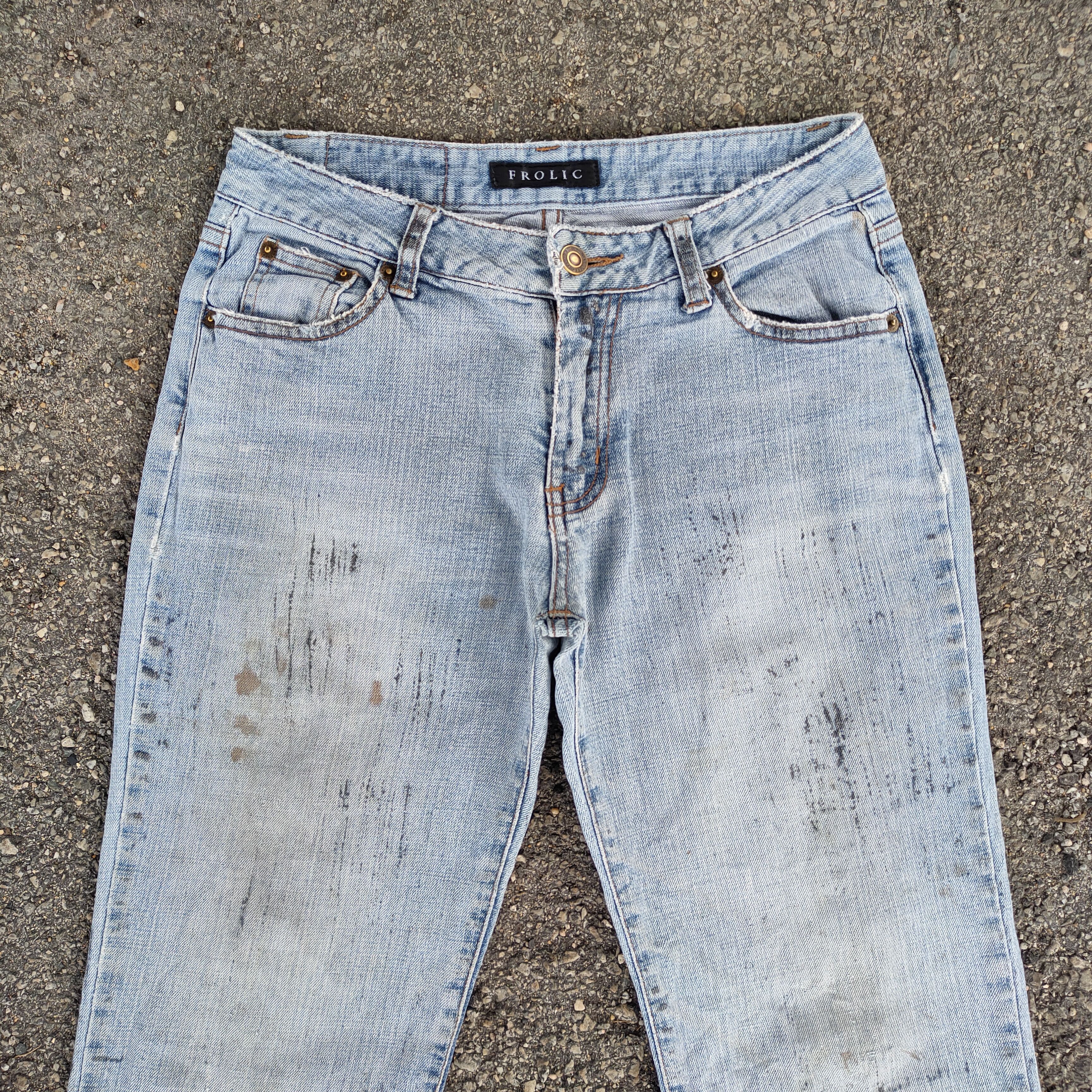 Japanese Brand FLARE VINTAGE FROLIC BOOTCUT FADED JEANS DENIM PANTS Size US 27 - 3 Thumbnail