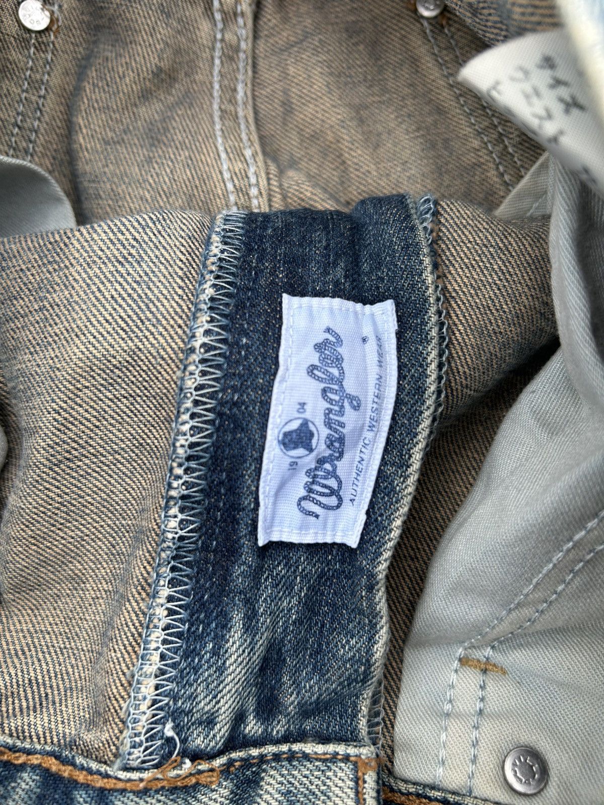 Kapital Vintage Wrangler Blue Bell Selvedge Thrashed Denim Jeans Size US 30 / EU 46 - 11 Thumbnail