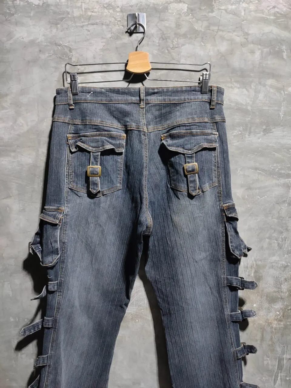 Other Apollo MultiStrap Design Cargo Flared Bondage Punk Jeans Size US 33 - 12 Thumbnail