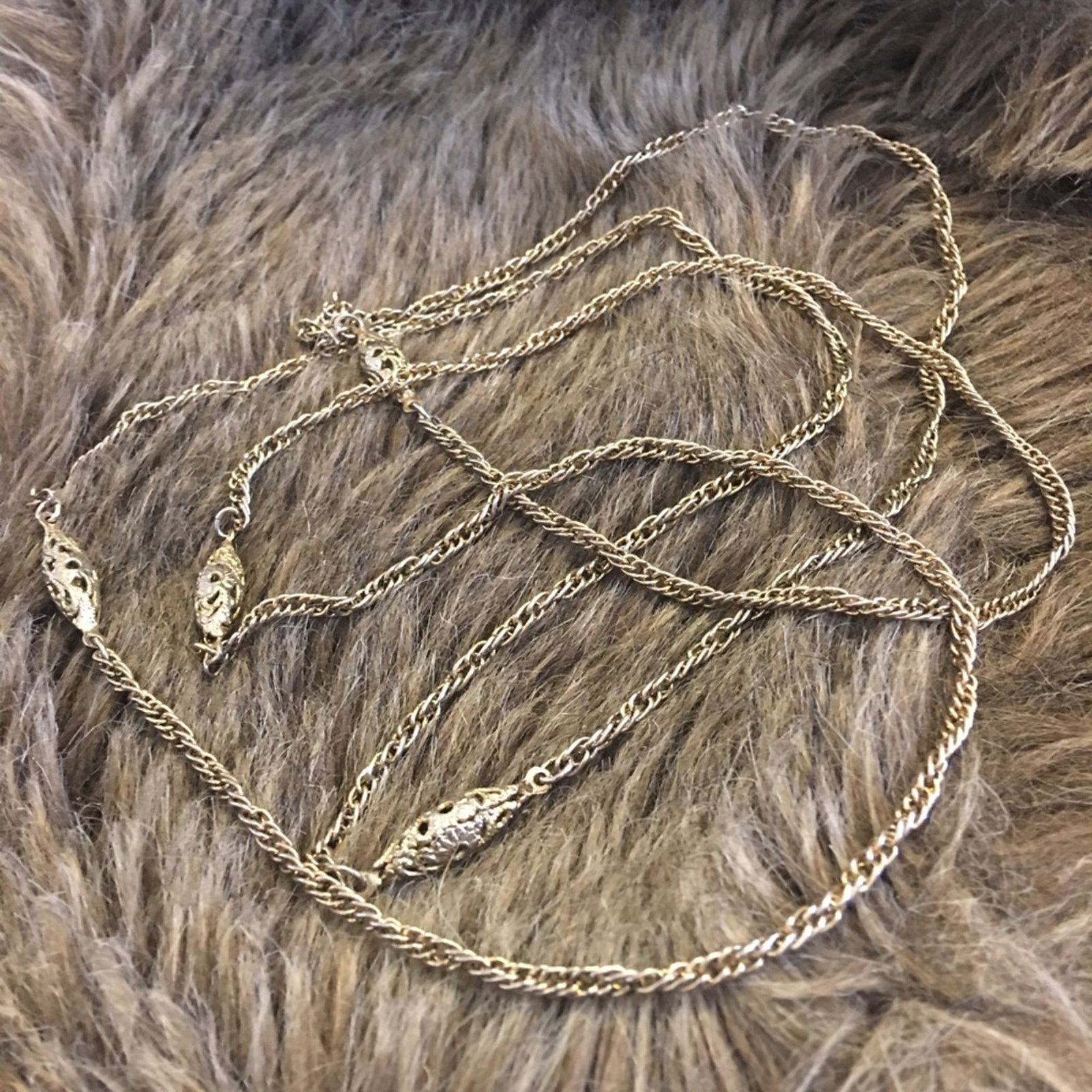 Vintage Vintage gold tone filigree accent chain necklace Size ONE SIZE - 7 Thumbnail