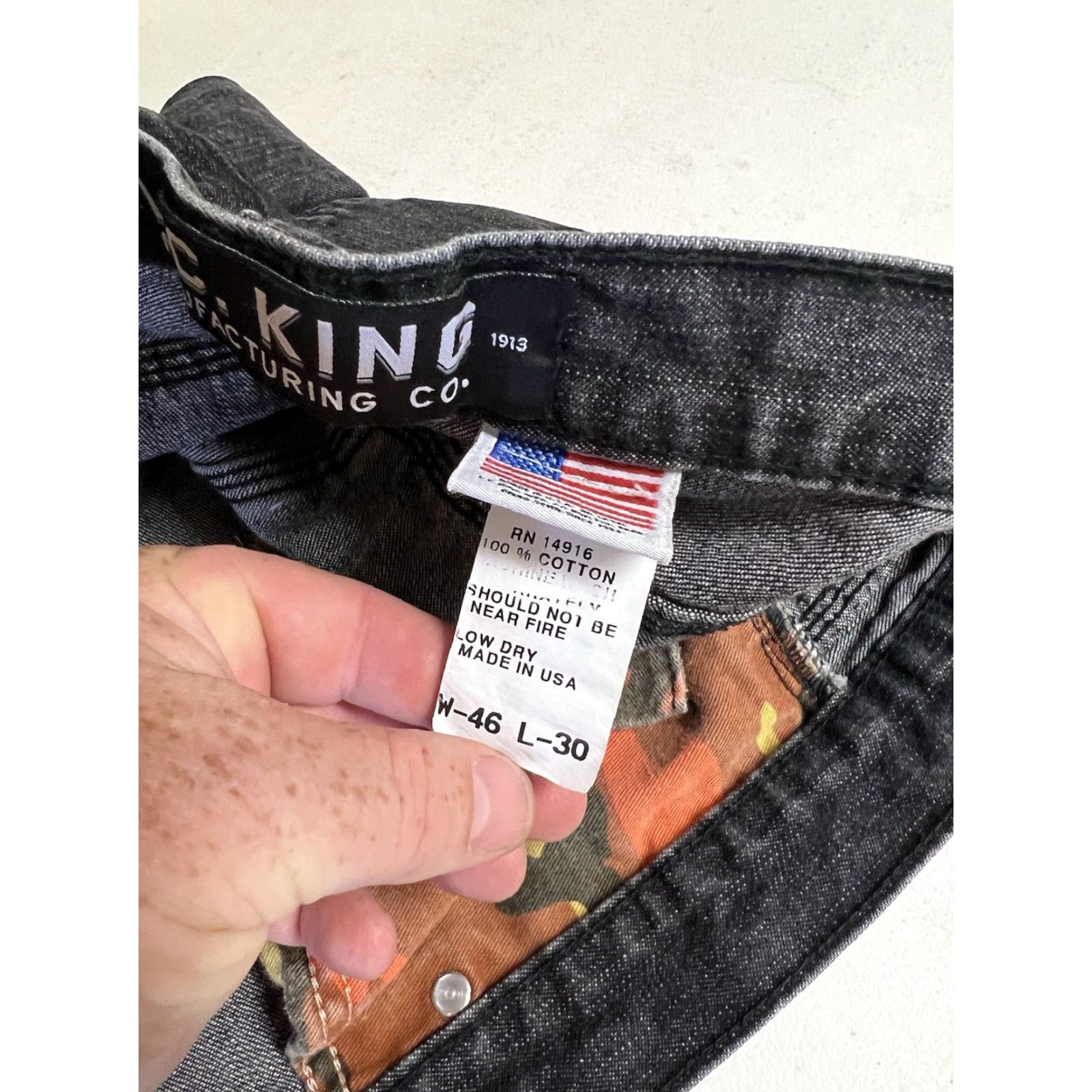 Denime LC KING Mens Jeans 46x30 Black Den im Heavy Duty Work Pants Regular Fits USA Pointer Brand 5-Pocket Style Size US 30 / EU 46 - 5 Thumbnail