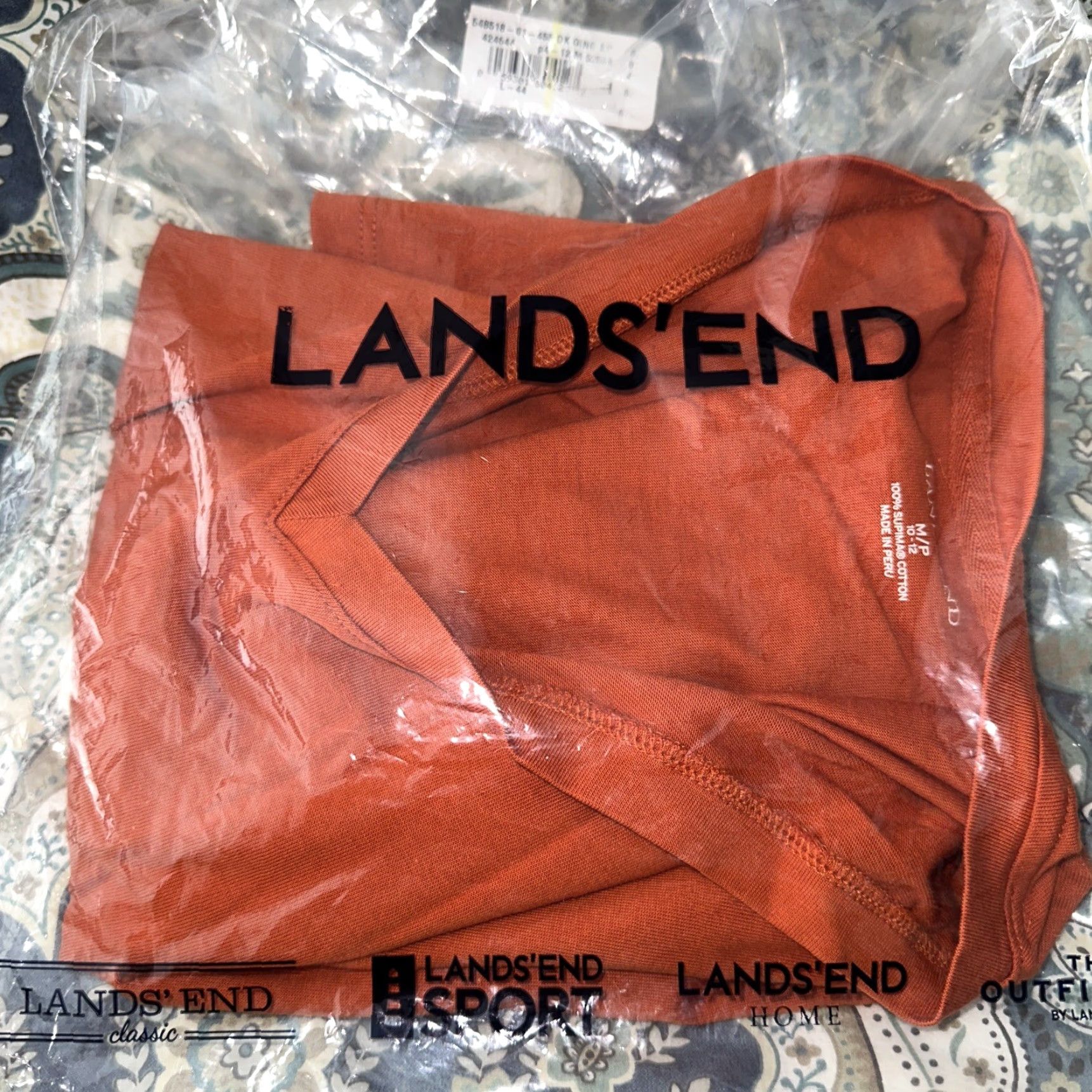 Lands' End VINTAGE Lands' End Vneck Longsleeve Shirt Womens M Dark Ginger 100% Cotton Peru Size M / US 6-8 / IT 42-44 - 6 Thumbnail