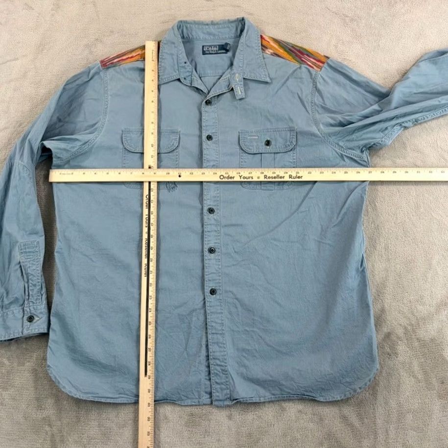Polo Ralph Lauren VINTAGE Polo Ralph Lauren Aztec Western Southwest Patch Chin Strap Shirt Men 2XL Size US XXL / EU 58 / 5 - 4 Thumbnail