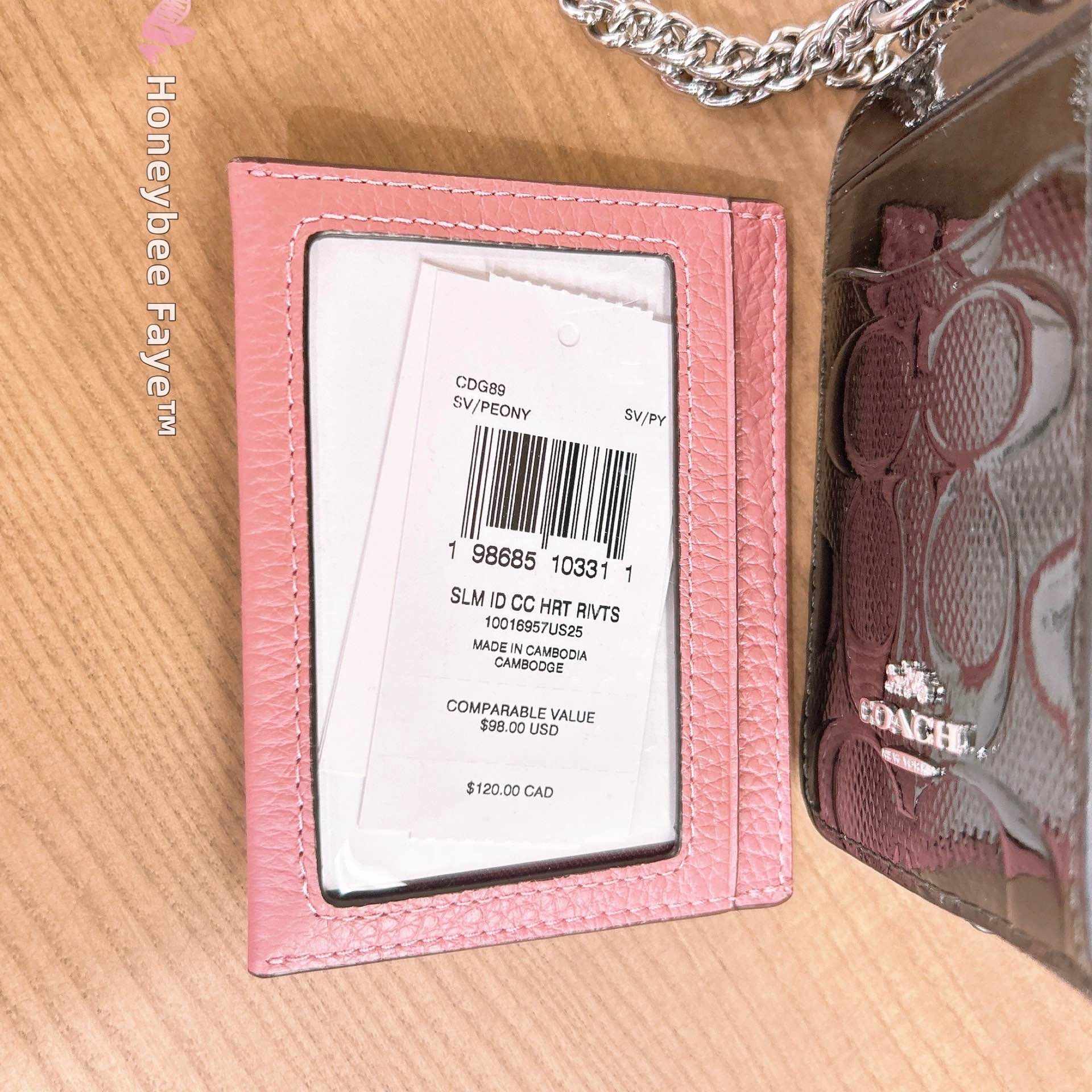 Coach Slim Id Card Case With Heart Rivets CDG89 Size ONE SIZE - 2 Thumbnail