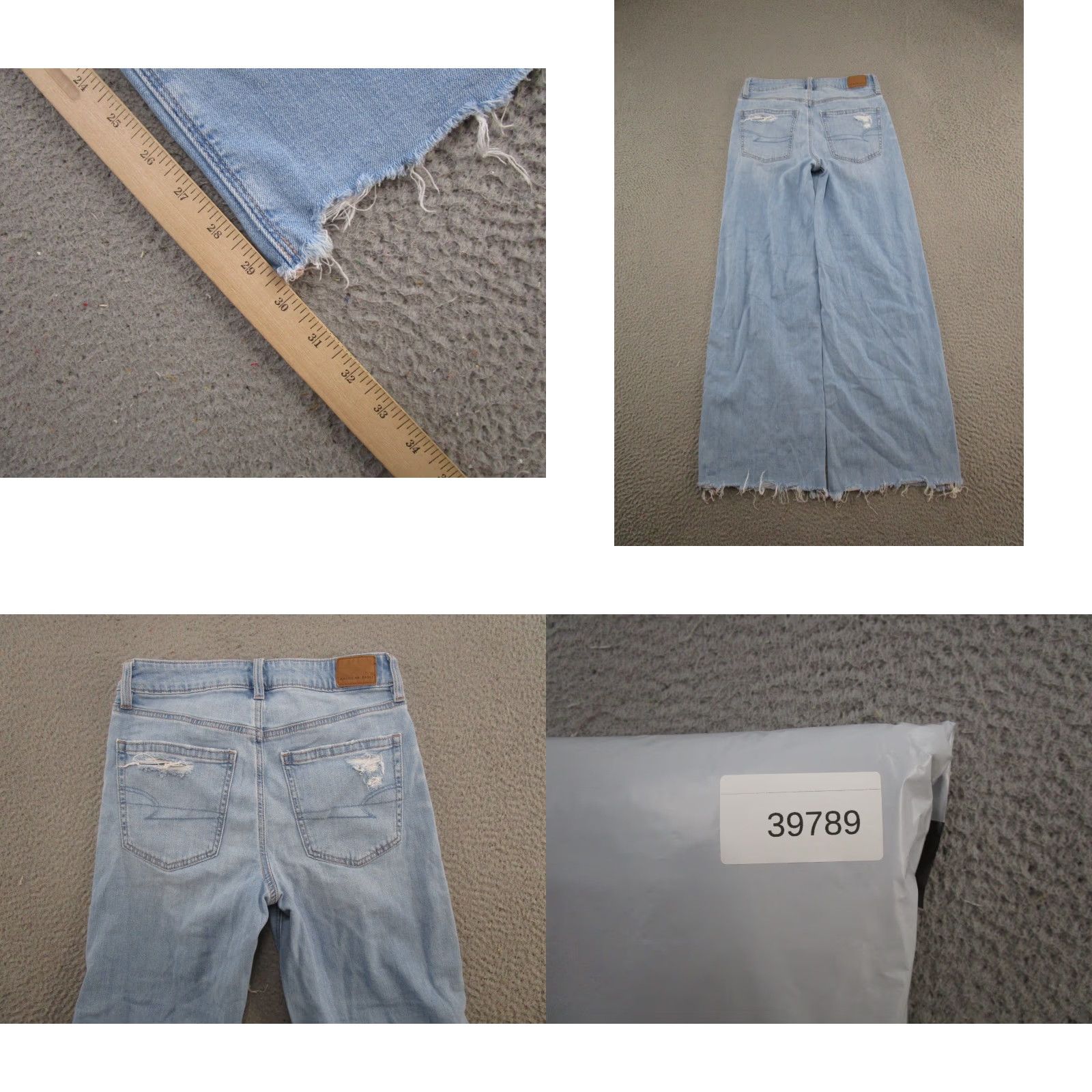 American Eagle Outfitters VINTAGE American Eagle Outfitters Jeans Womens Size 2 Distressed Wide-Leg 90s Blue Denim 5-Pocket Rise High Baggy Relaxed Straight Size 26" / US 2 / IT 38 - 9 Thumbnail