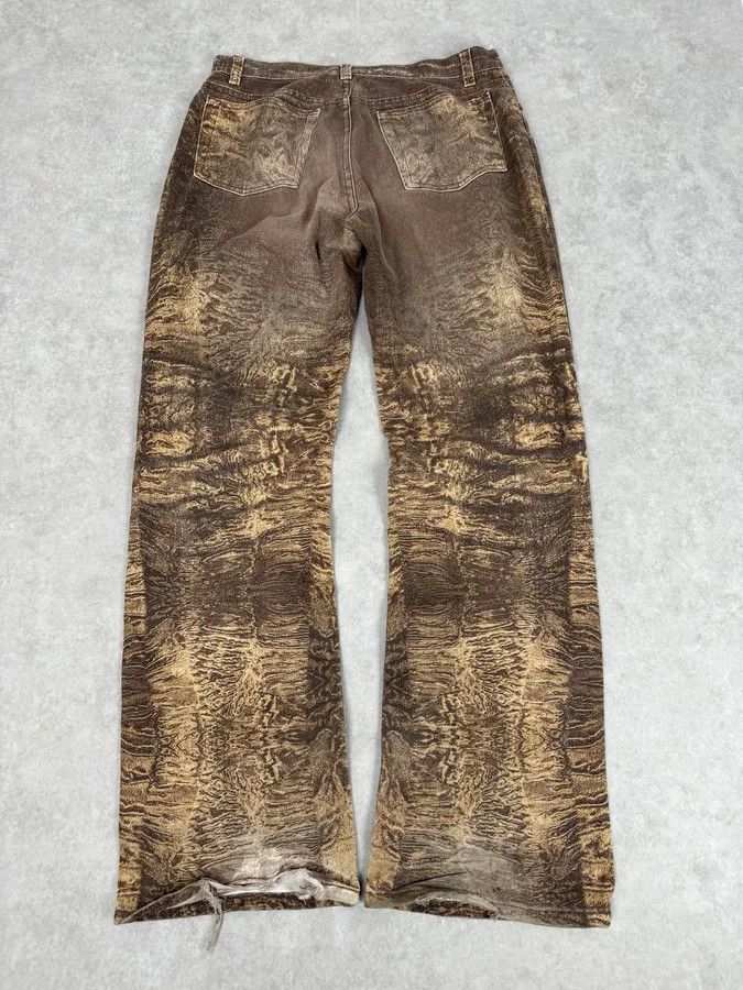 Roberto Cavalli 2000s Roberto Cavalli Brown Sand Eroded Flared Jeans Size US 32 / EU 48 - 7 Thumbnail