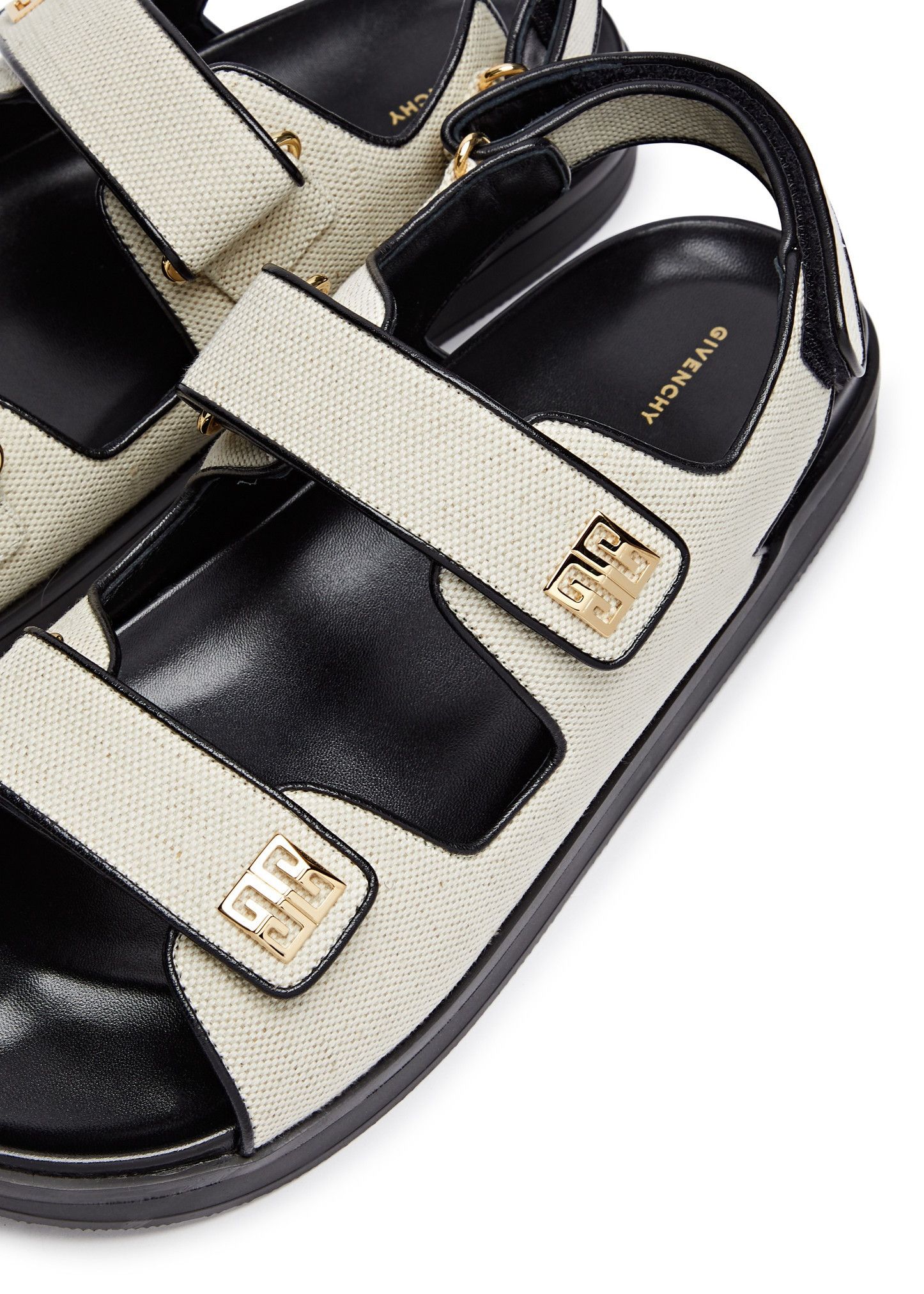 Givenchy o1w1db10925 4G Canvas Sandals in Beige/Black Size US 10 / IT 40 - 3 Thumbnail