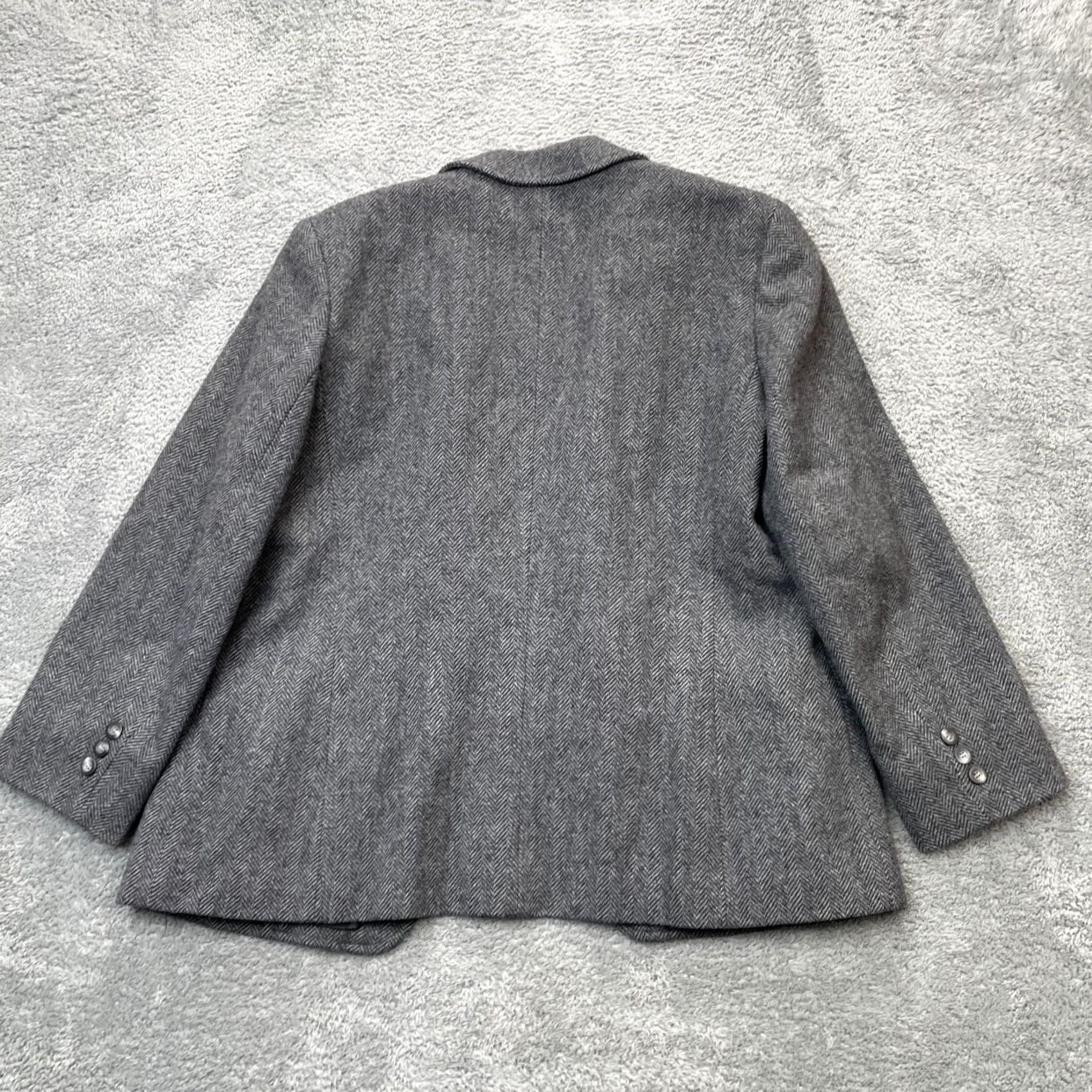 Pendleton VINTAGE Pendleton Jacket Womens Large Gray Blazer Coat Herringbone Wool Academia Size L / US 10 / IT 46 - 2 Thumbnail