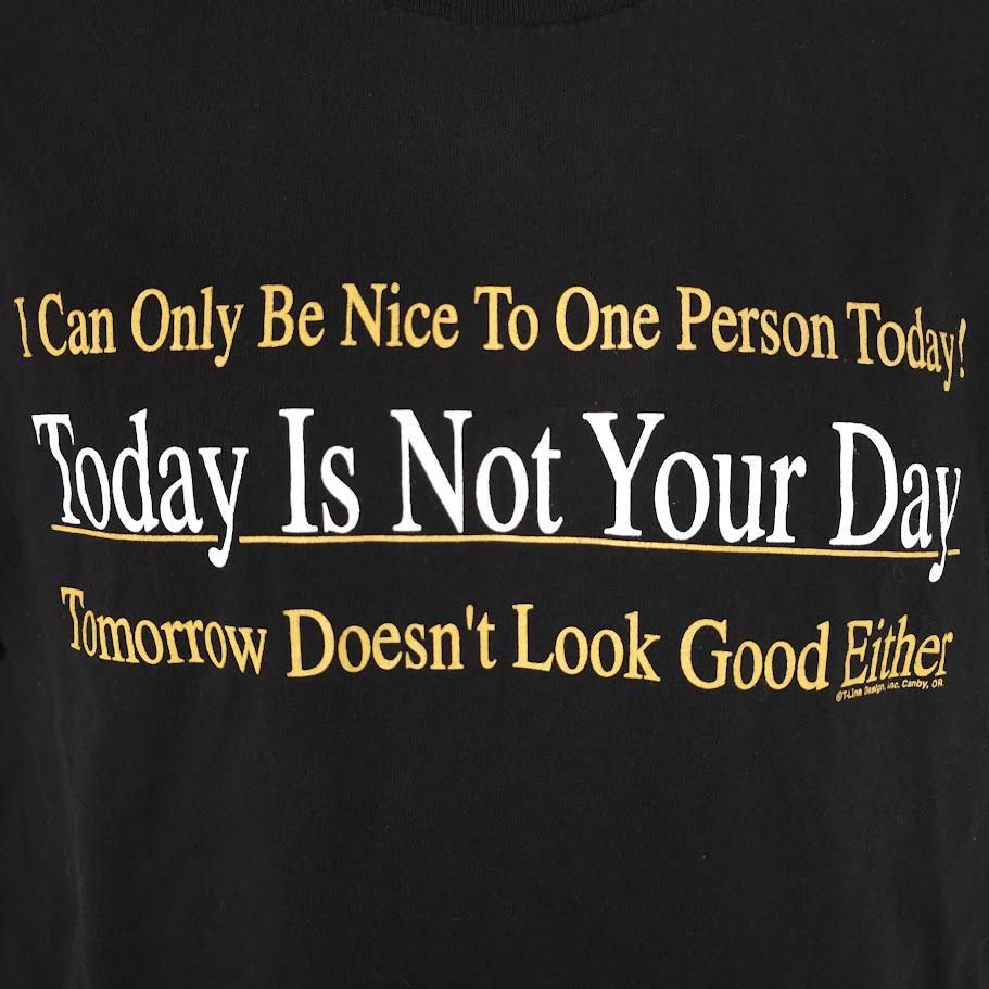Vintage Vintage Not Your Day T Shirt Mens Size Medium Black 90s Y2K Size US M / EU 48-50 / 2 - 2 Thumbnail