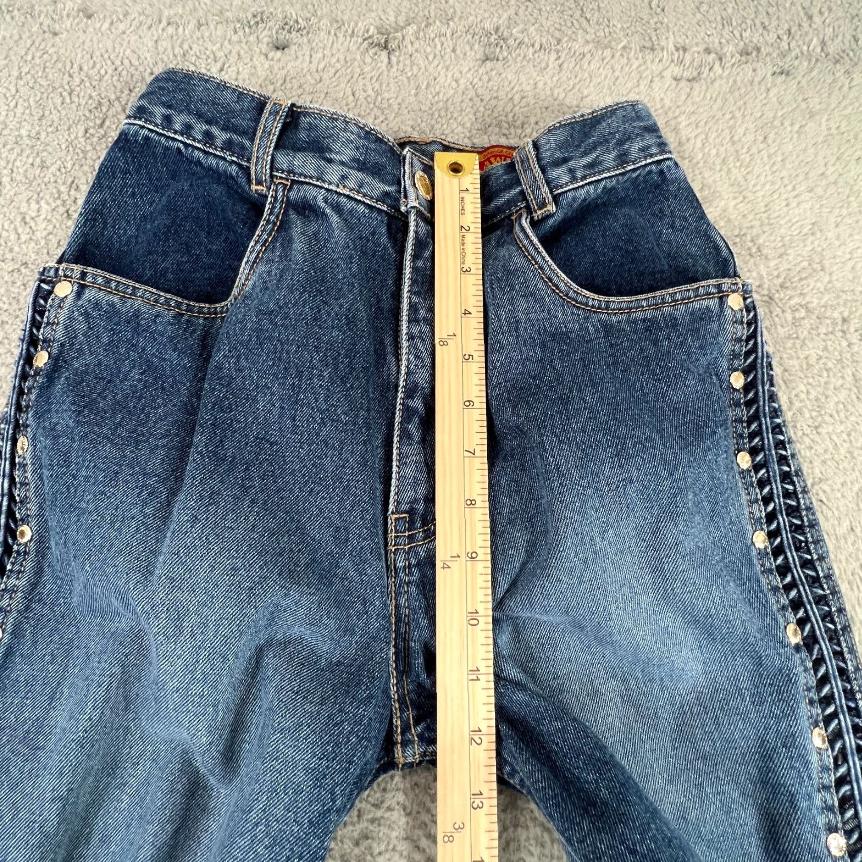Denime VINTAGE Lawman Women's Jeans Slim Fit 11 High Rise Blue Denim Cowgirl Western Styles Size 32" / US 10 / IT 46 - 6 Thumbnail