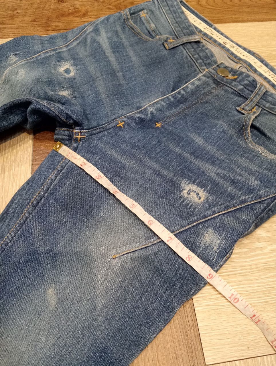 Number (N)ine NUMBER NINE X STUDIOUS BLUE DISTRESSED SKINNY STRETCH JEANS Size US 29 - 18 Thumbnail