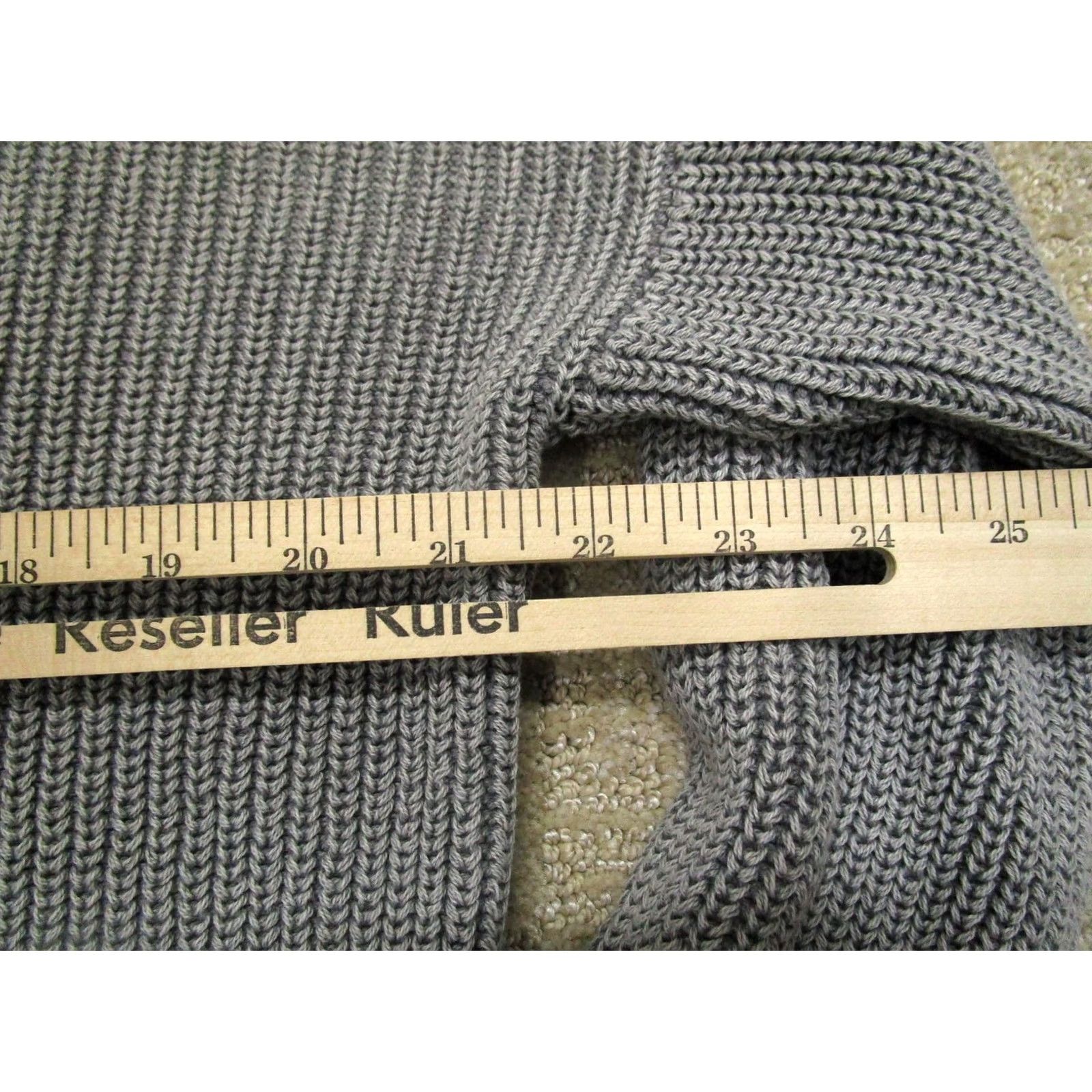 Faherty Faherty Sweater Women M Gray Quarter Zip Mock Neck Organic Cotton Pullover Knit Long Sleeve Raglan Logo Casual Travel 1/4 Zip Fall Winter Modern Size M / US 6-8 / IT 42-44 - 5 Thumbnail