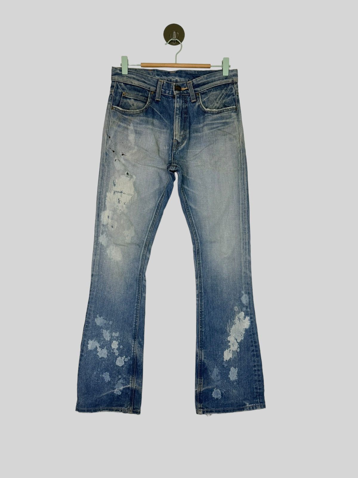 If Six Was Nine × Lee × Vintage Flare Lee Raider Muddy Acid Wash Boot Cut Style Denim Size US 29 - 1 Thumbnail
