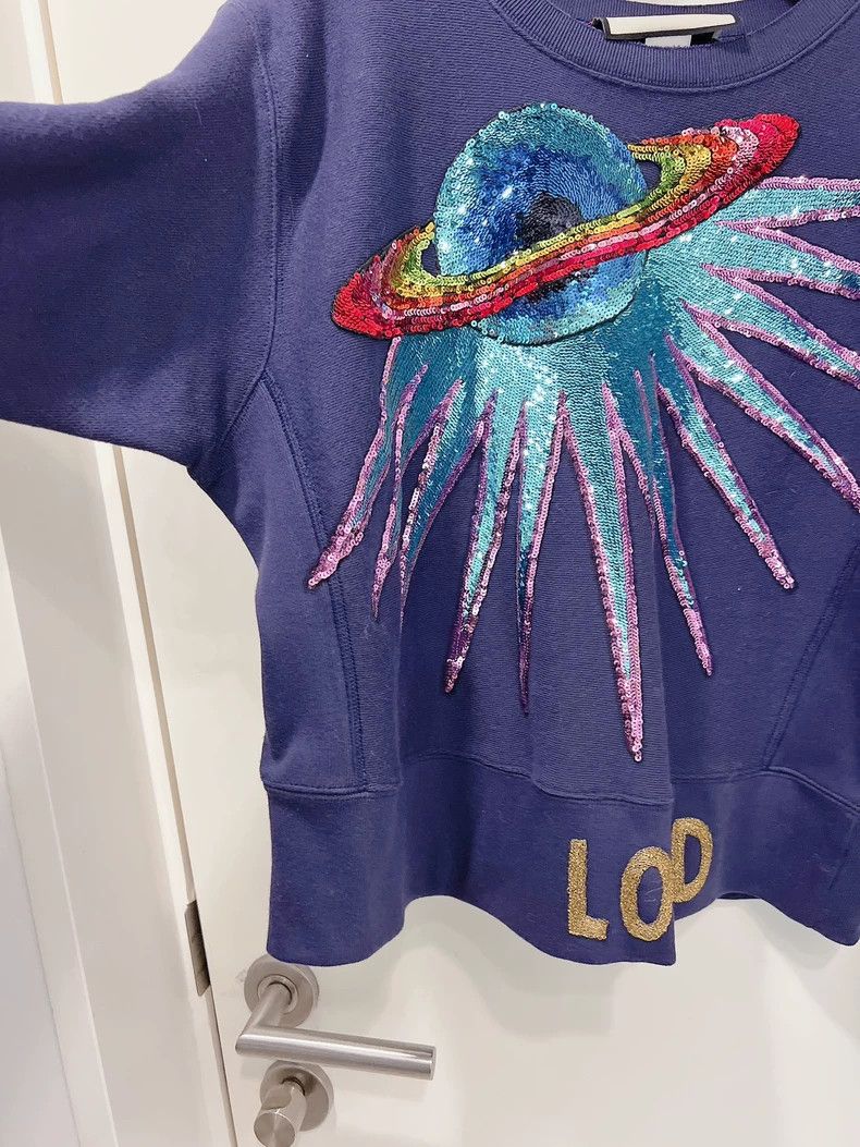 Gucci Gucci Dark blue short colored sequin sweatshirt 2504-Nextar Size US XS / EU 42 / 0 - 6 Thumbnail