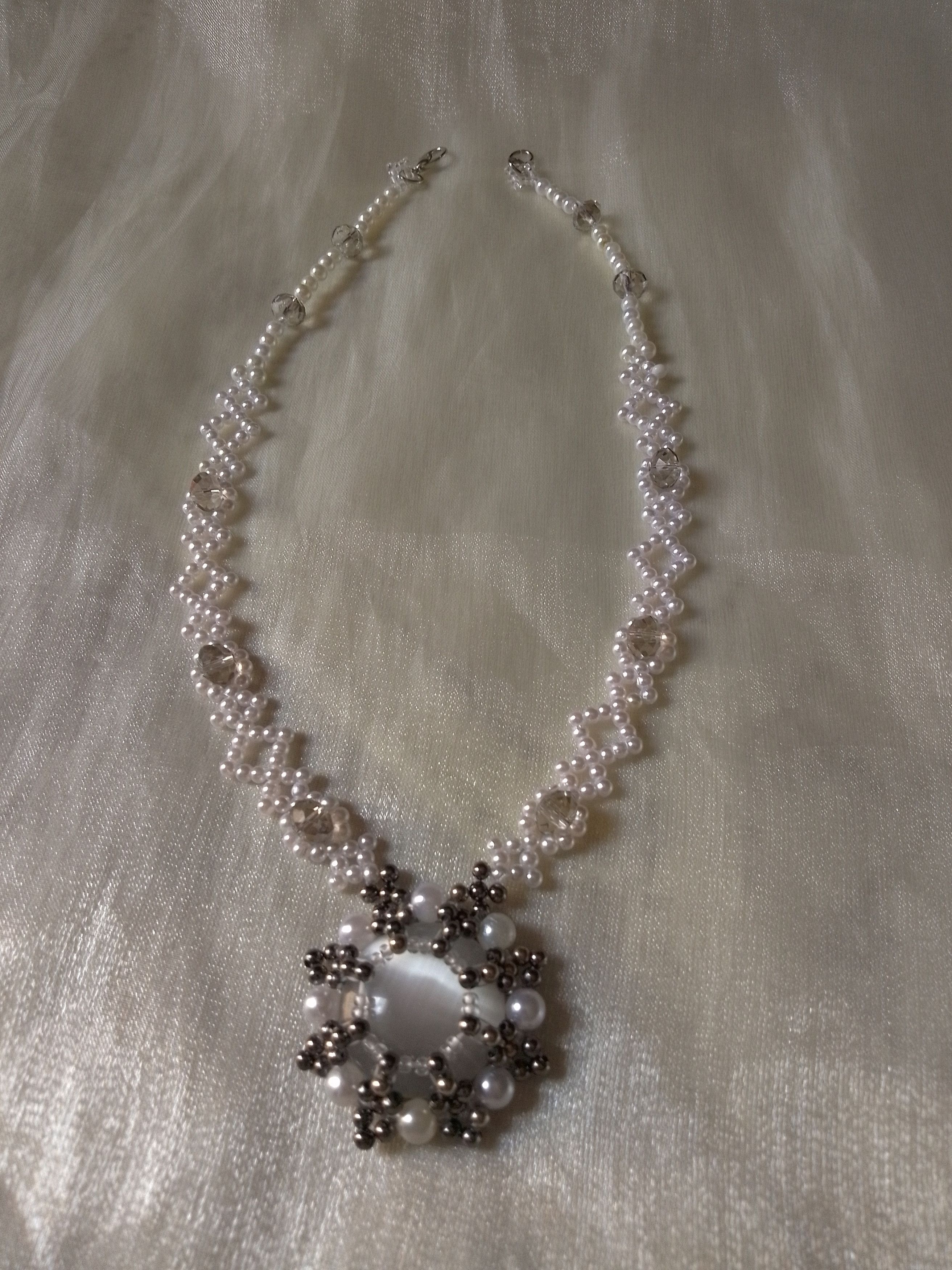 Handmade Necklace Medallion Cat eye gemstone Vintage style Size ONE SIZE - 5 Thumbnail