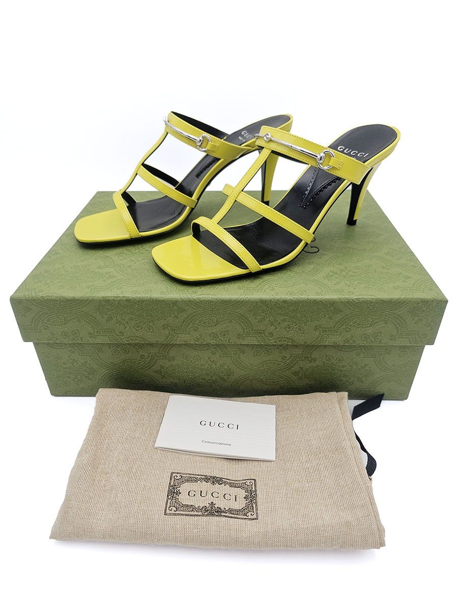 Gucci Gucci Yellow Leather Sandal Mules Womens Size 37 Size US 7 / IT 37 - 1 Thumbnail