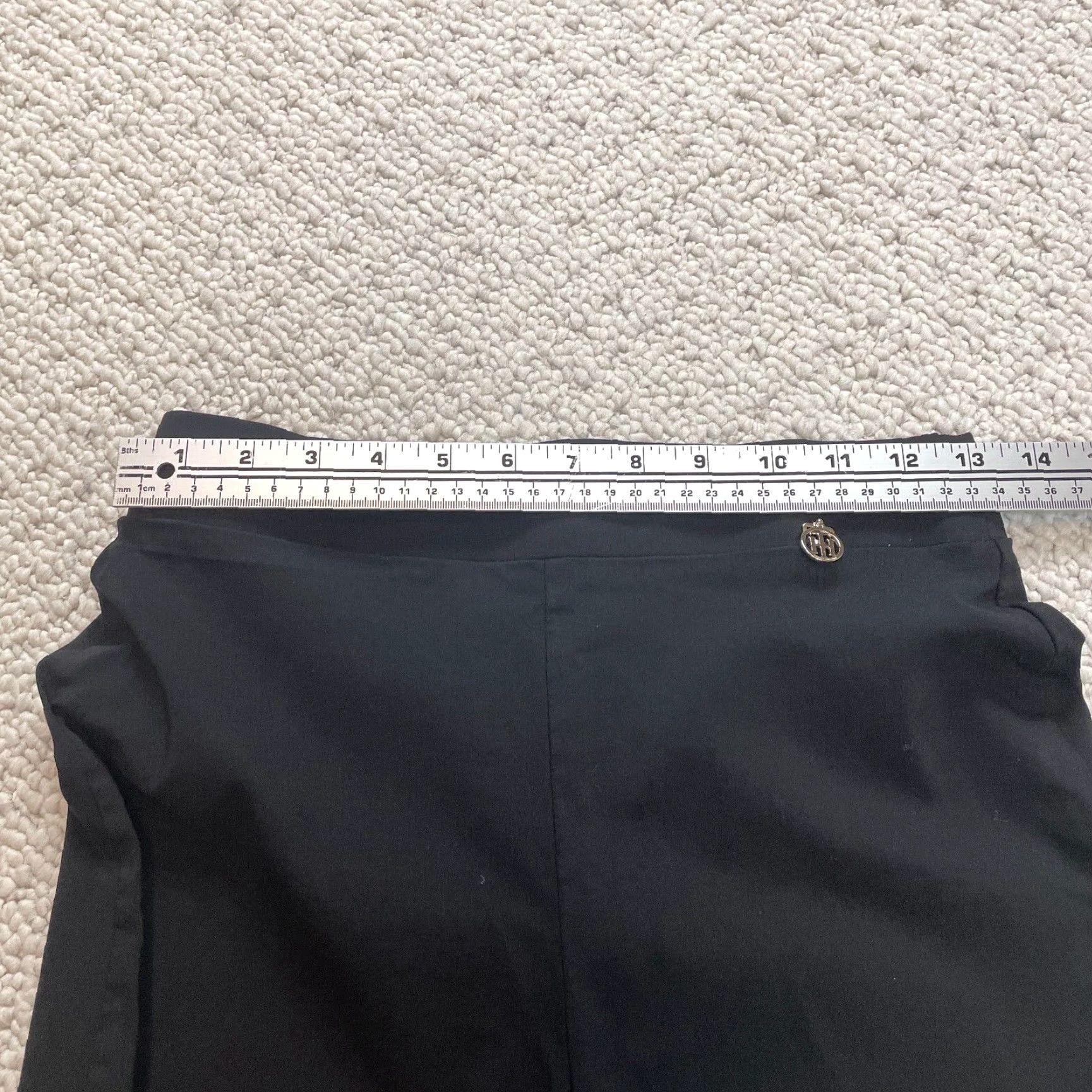 Tommy Hilfiger Tommy Hilfiger Pants Womens 4 Black Solid Stretch Logo Chain Slacks 26x27.5 Size 26" / US 2 / IT 38 - 7 Thumbnail