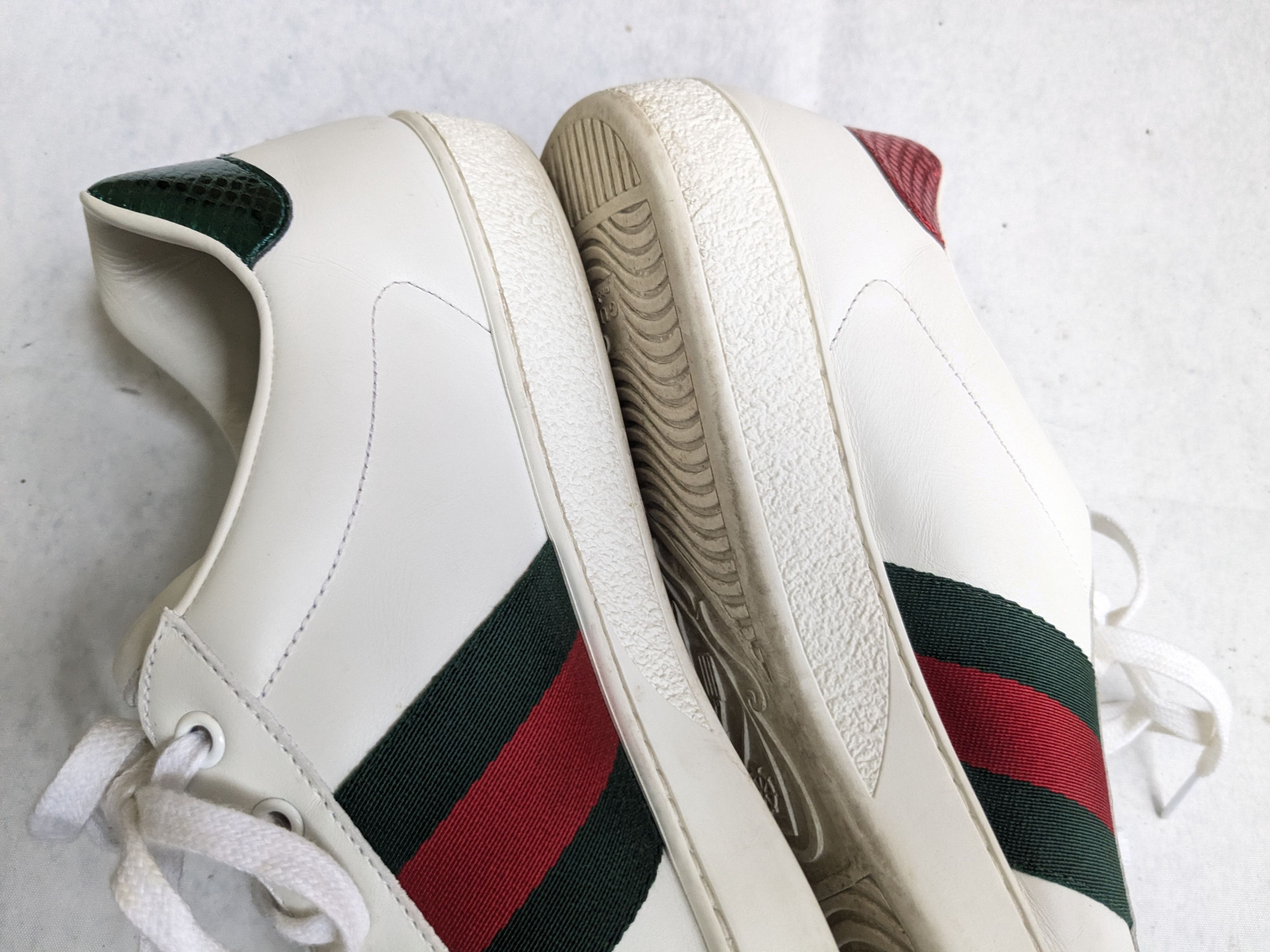 Gucci Gucci Ace Sneakers Snake 11.5 White Low Tops Leather Size US 11.5 / EU 44-45 - 10 Thumbnail