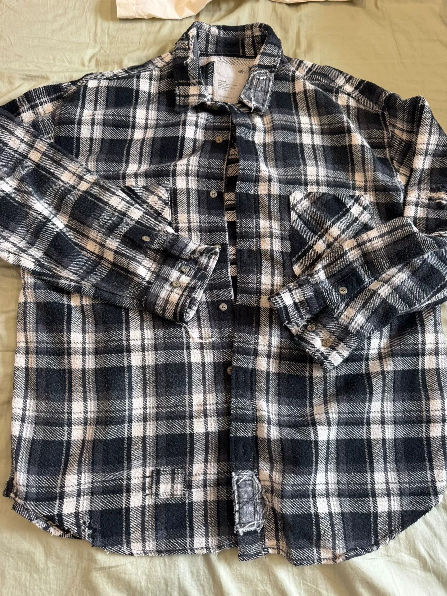 Madness Madness 24FW Black White Plaid Shirt Size US S / EU 44-46 / 1 - 1 Thumbnail
