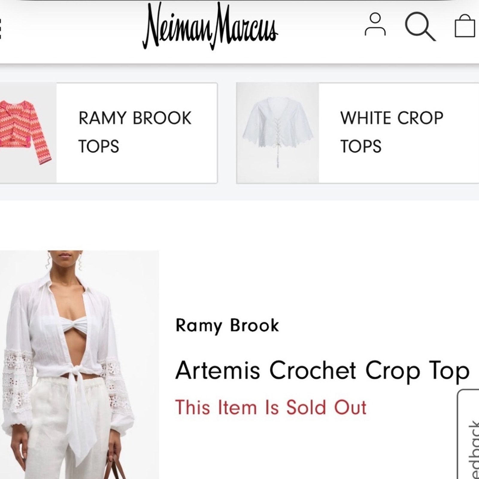 Ramy Brook NWT Ramy Brook $265 White Crochet Sleeve Shirt Size Small Size S / US 4 / IT 40 - 4 Thumbnail