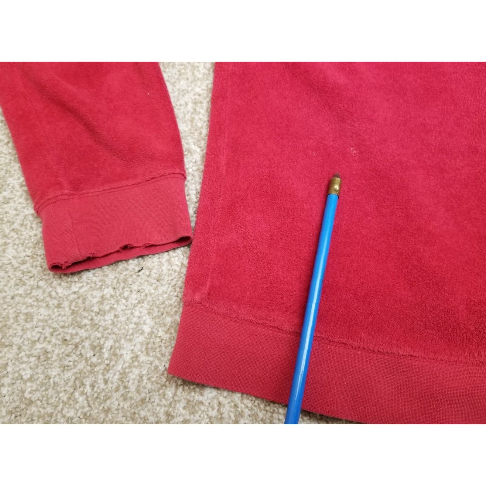 Denim & Co. VINTAGE Denim & Co Jacket Womens M Red Cotton Blend Fleece Zip Casual Long Sleeve Size M / US 6-8 / IT 42-44 - 3 Thumbnail